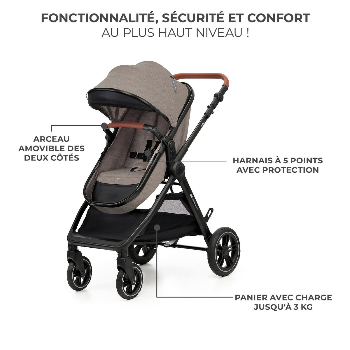 KINDERKRAFT Poussette multifonctionnelle 3 en 1 ESME PRO