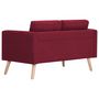 Voir la diapositive 4 : VIDAXL Canape a 2 places tissu rouge bordeaux