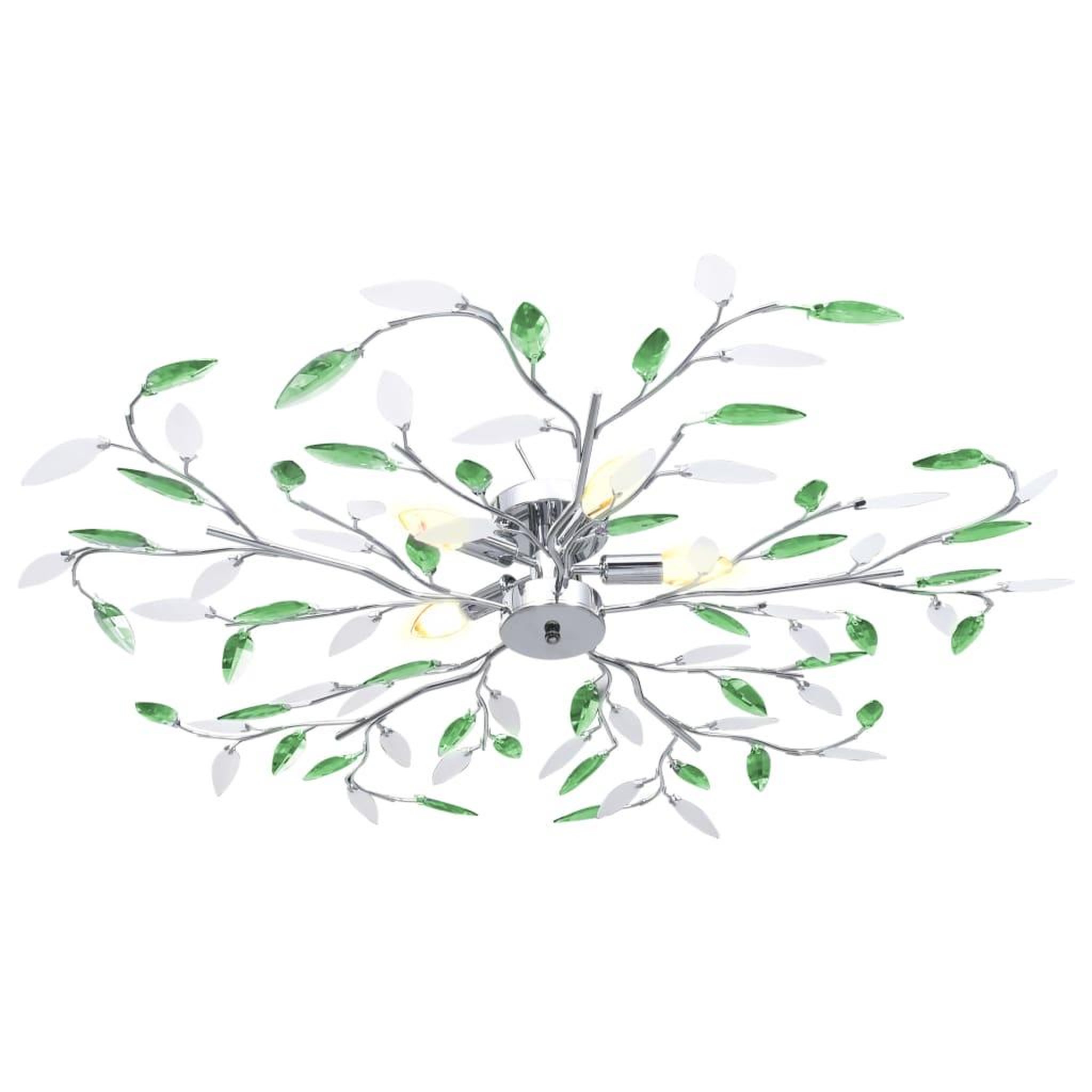Voir la diapositive 2 : VIDAXL Plafonnier a bras en cristal acrylique 5 ampoules E14 Vert