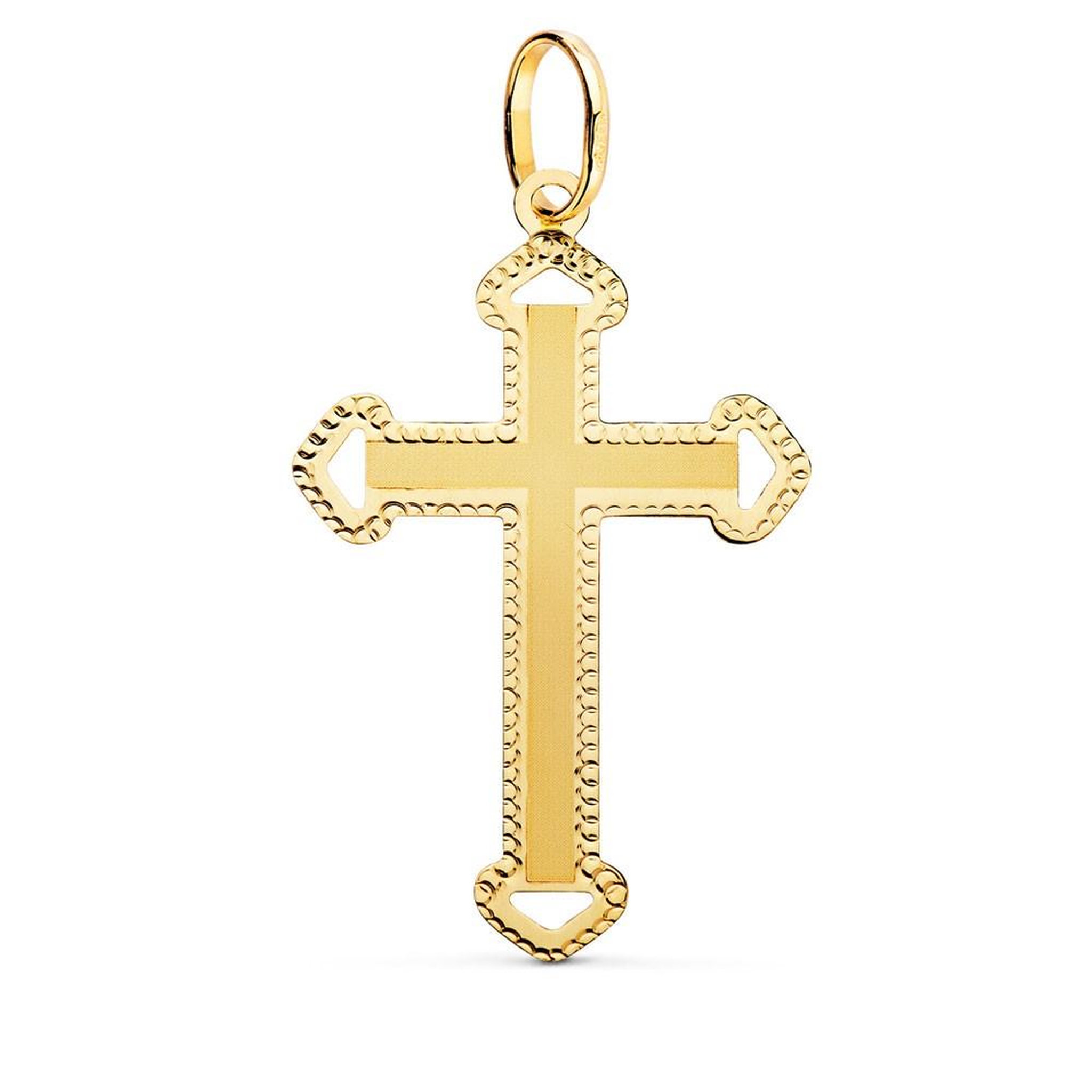 L'ATELIER D'AZUR Pendentif  - Médaille Croix Or 18 Carats 750 Jaune - Chaine Offerte