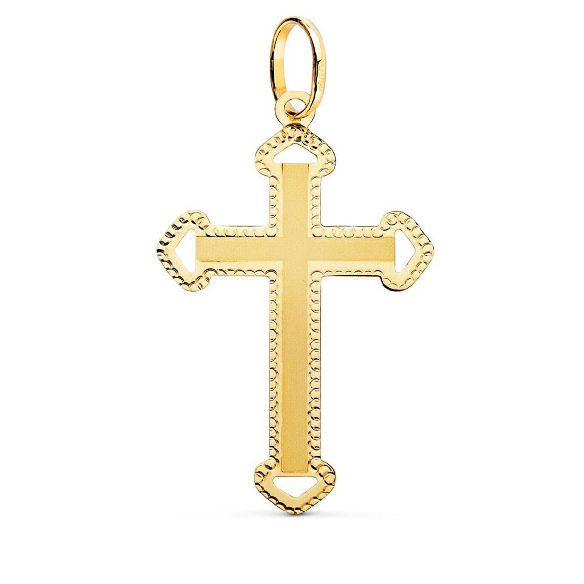 L'ATELIER D'AZUR Pendentif  - Médaille Croix Or 18 Carats 750 Jaune - Chaine Offerte