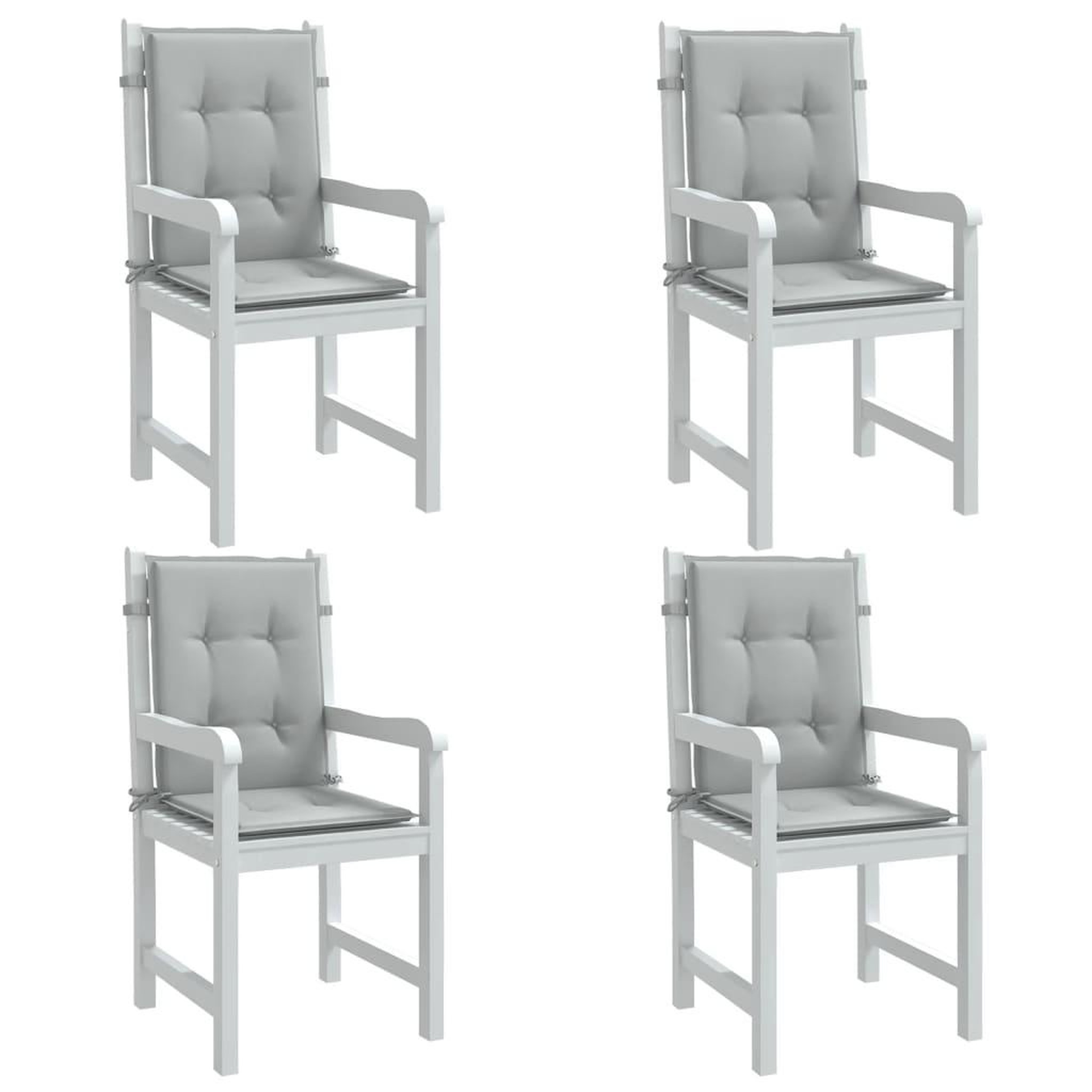 VIDAXL Coussins de chaise a dossier bas lot de 4 gris clair melange