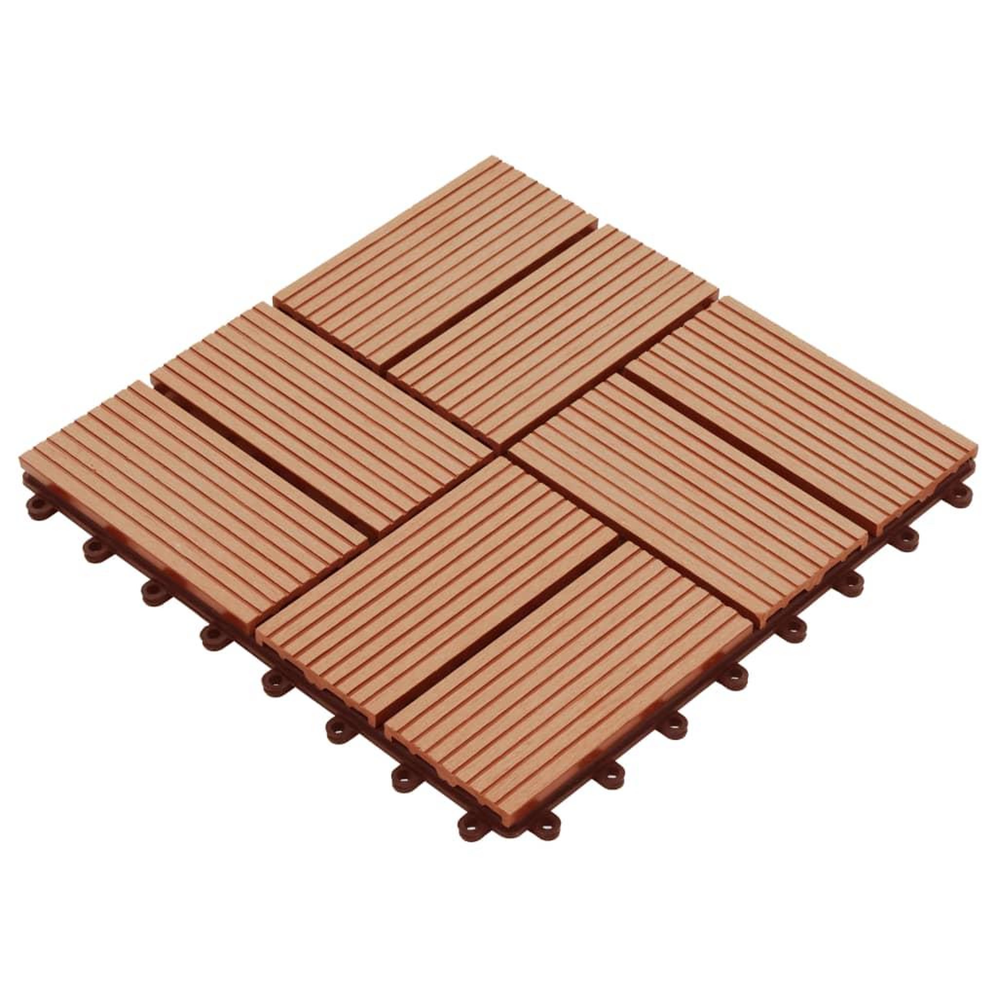 Voir la diapositive 3 : VIDAXL Carreau de terrasse 11 pcs WPC 30 x 30 cm 1 m^2 Couleur Teck