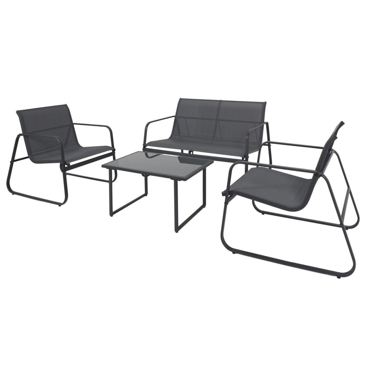 Paris Prix Salon de Jardin 4 Places  Samoa  112cm Gris
