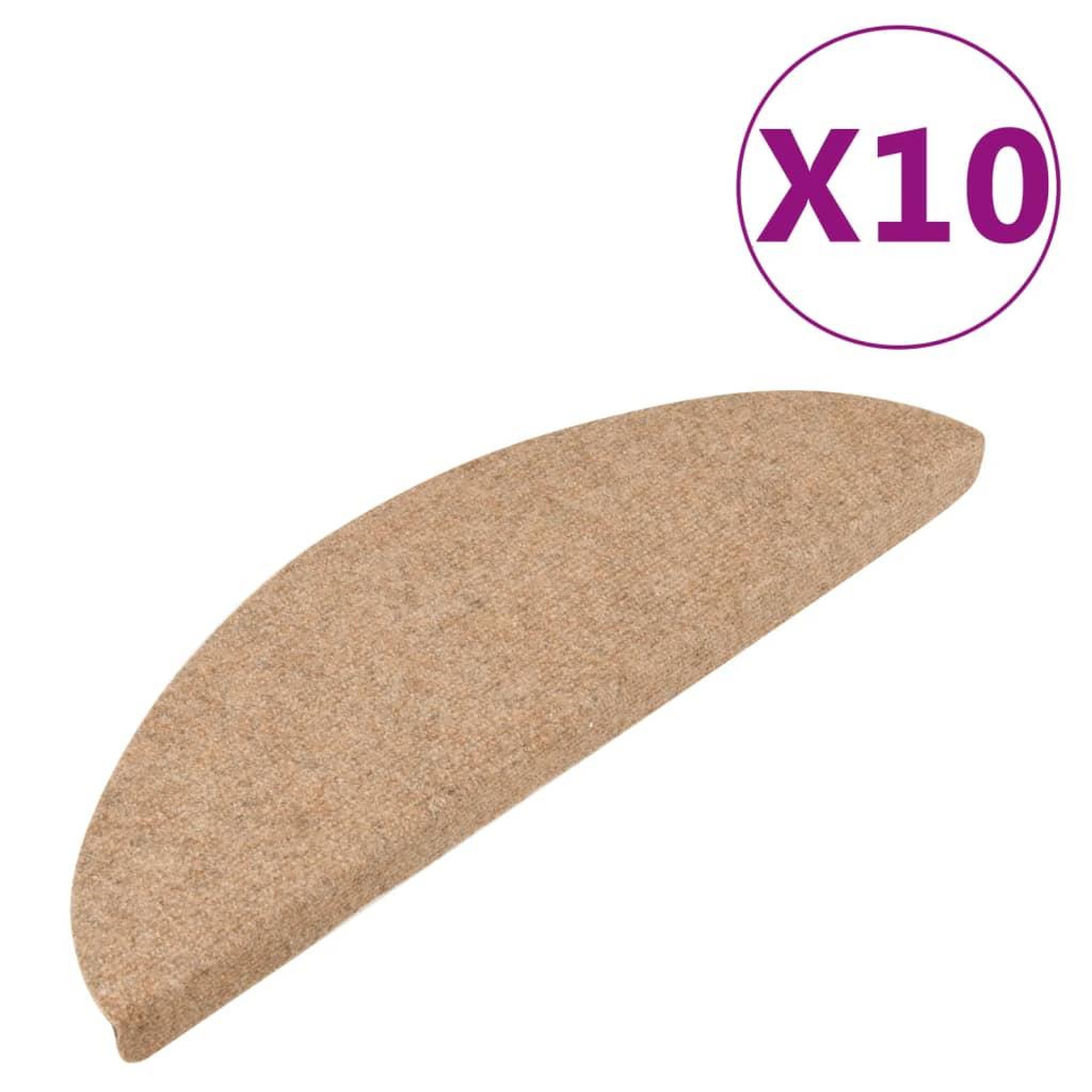 Voir la diapositive 2 : VIDAXL Tapis d'escalier auto-adhesifs 10 pcs beige 56x17x3 cm