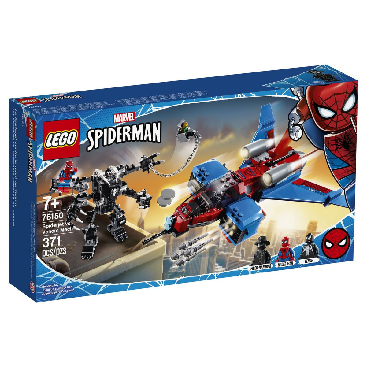 LEGO Super Héros Marvel Spiderman 76150 - Le Spider-jet contre le robot de Venom