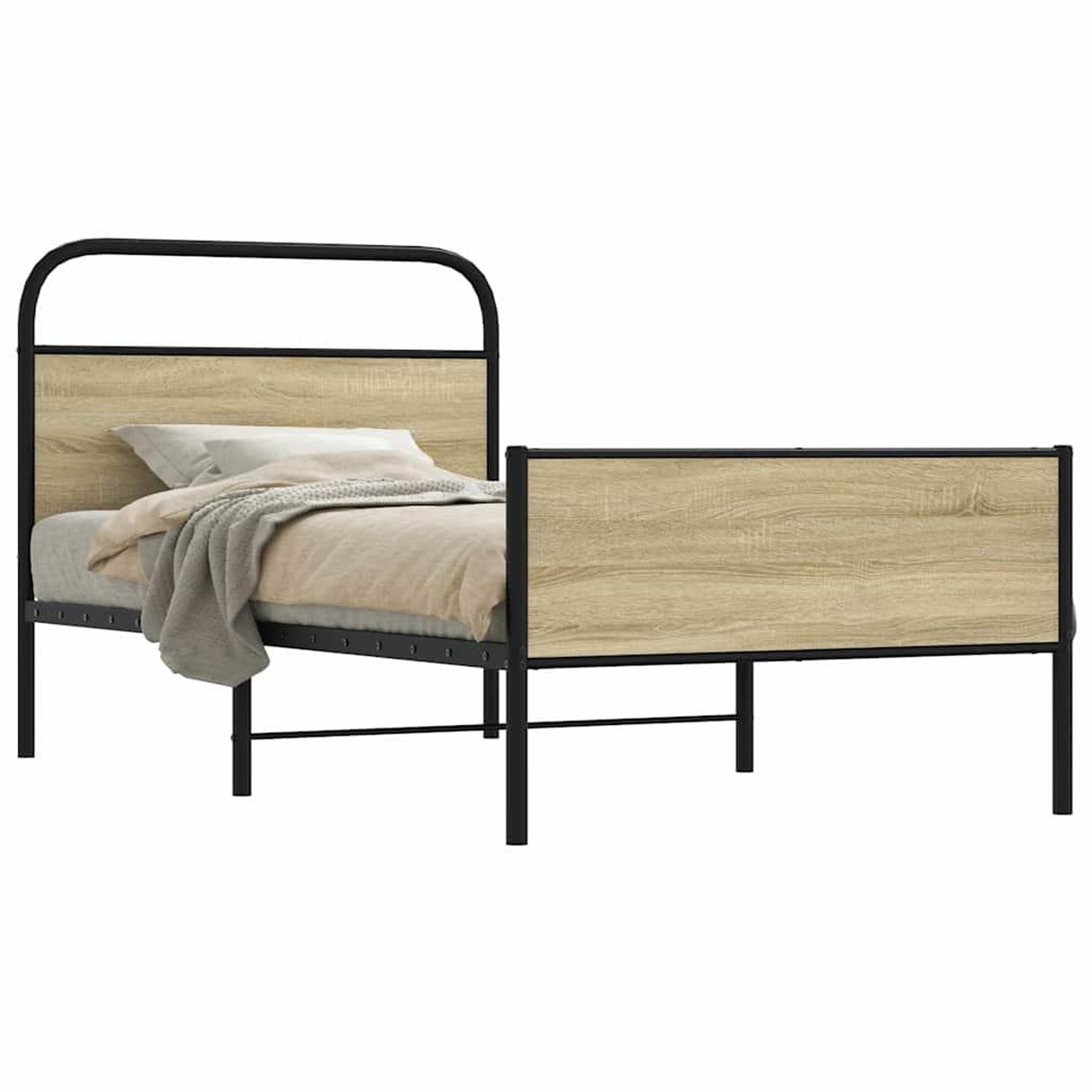 VIDAXL Cadre de lit sans matelas 90x190cm chene sonoma bois ingenierie