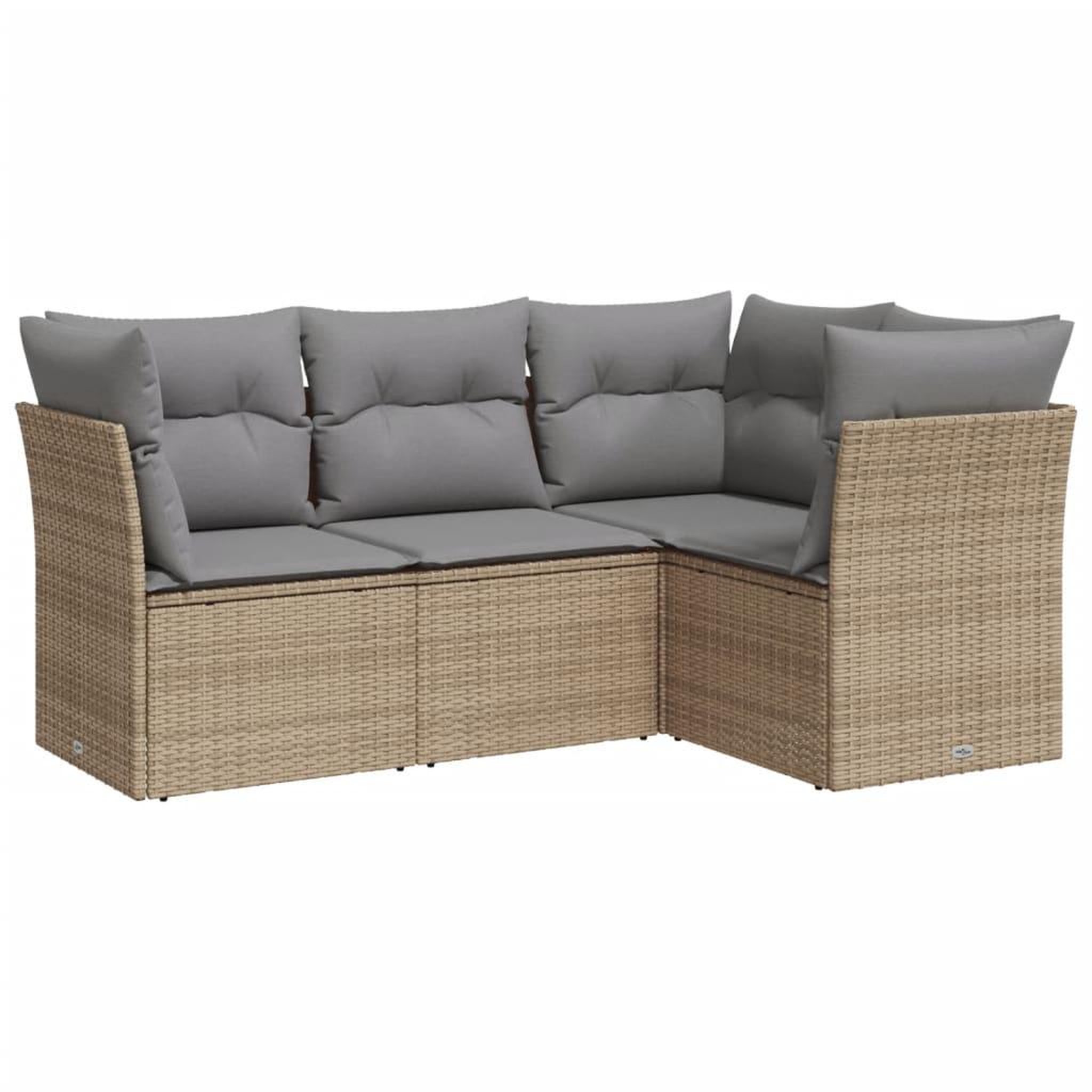 Voir la diapositive 2 : VIDAXL Salon de jardin avec coussins 4 pcs beige resine tressee