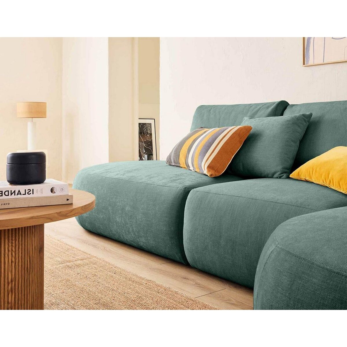 LISA DESIGN Santorini - canapé modulable d'angle droit - 5 places - en tissu texturé