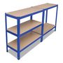 Voir la diapositive 4 : VIDAXL Etagere de rangement a 5 niveaux Bleu Acier et bois ingenierie