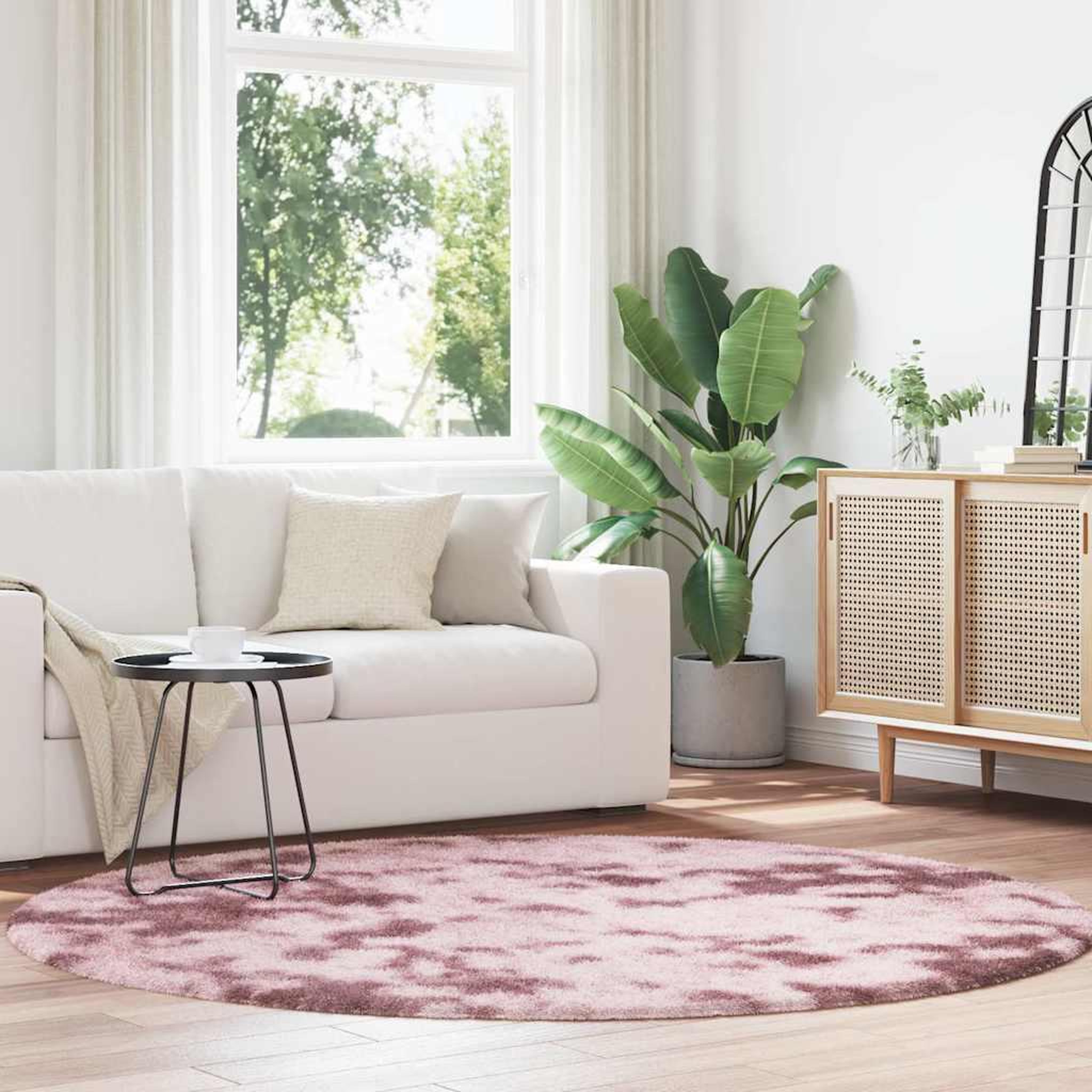 VIDAXL Tapis Shaggy a poils longs NAVARRA rose poudre 200x200 cm