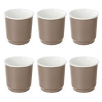 SECRET DE GOURMET Lot de 6 Tasses à Café  Nature  9cl Taupe
