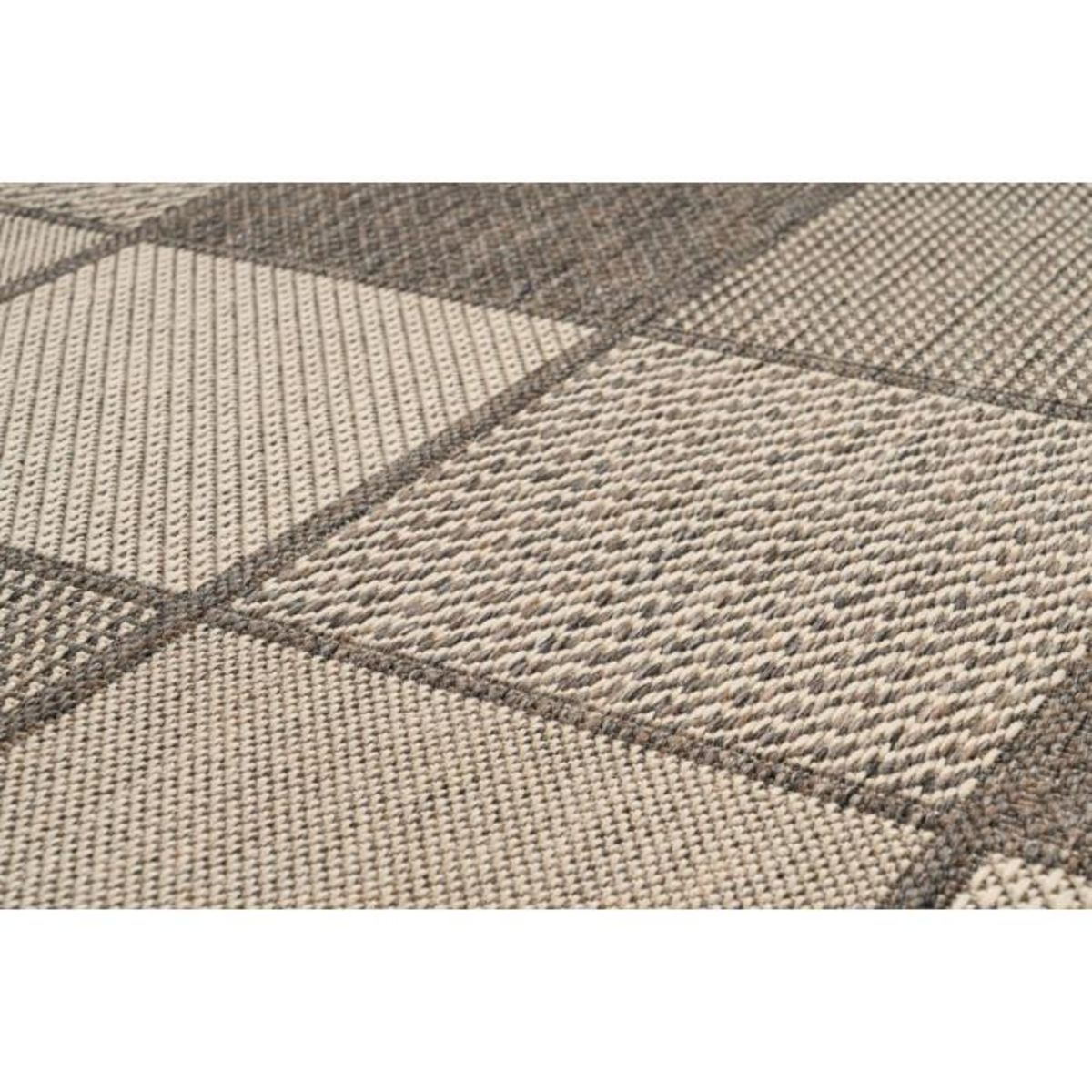 Paris Prix Tapis Géométrique à Poils Plats  Splash  Crème