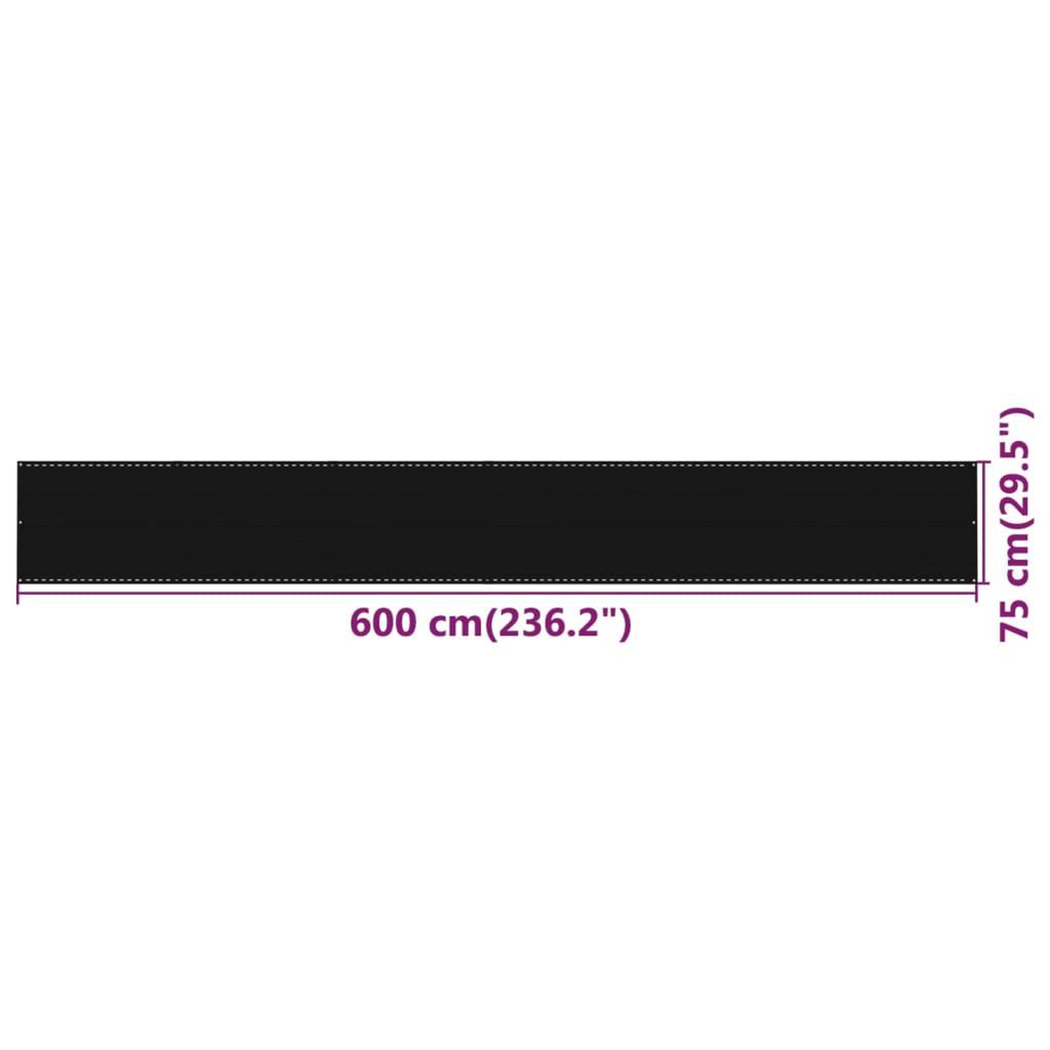 Voir la diapositive 5 : VIDAXL Ecran de balcon noir 75x600 cm pehd