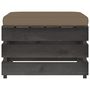 Voir la diapositive 3 : VIDAXL Pouf sectionnel avec coussin Bois impregne de gris