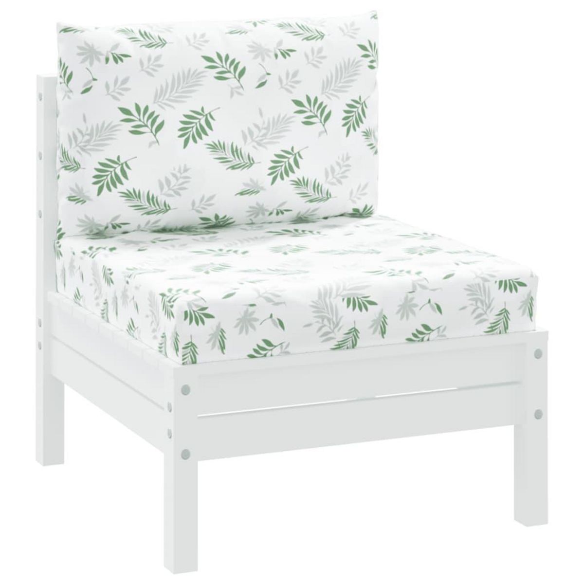 VIDAXL Coussins de palette lot de 2 motif de feuilles tissu Oxford