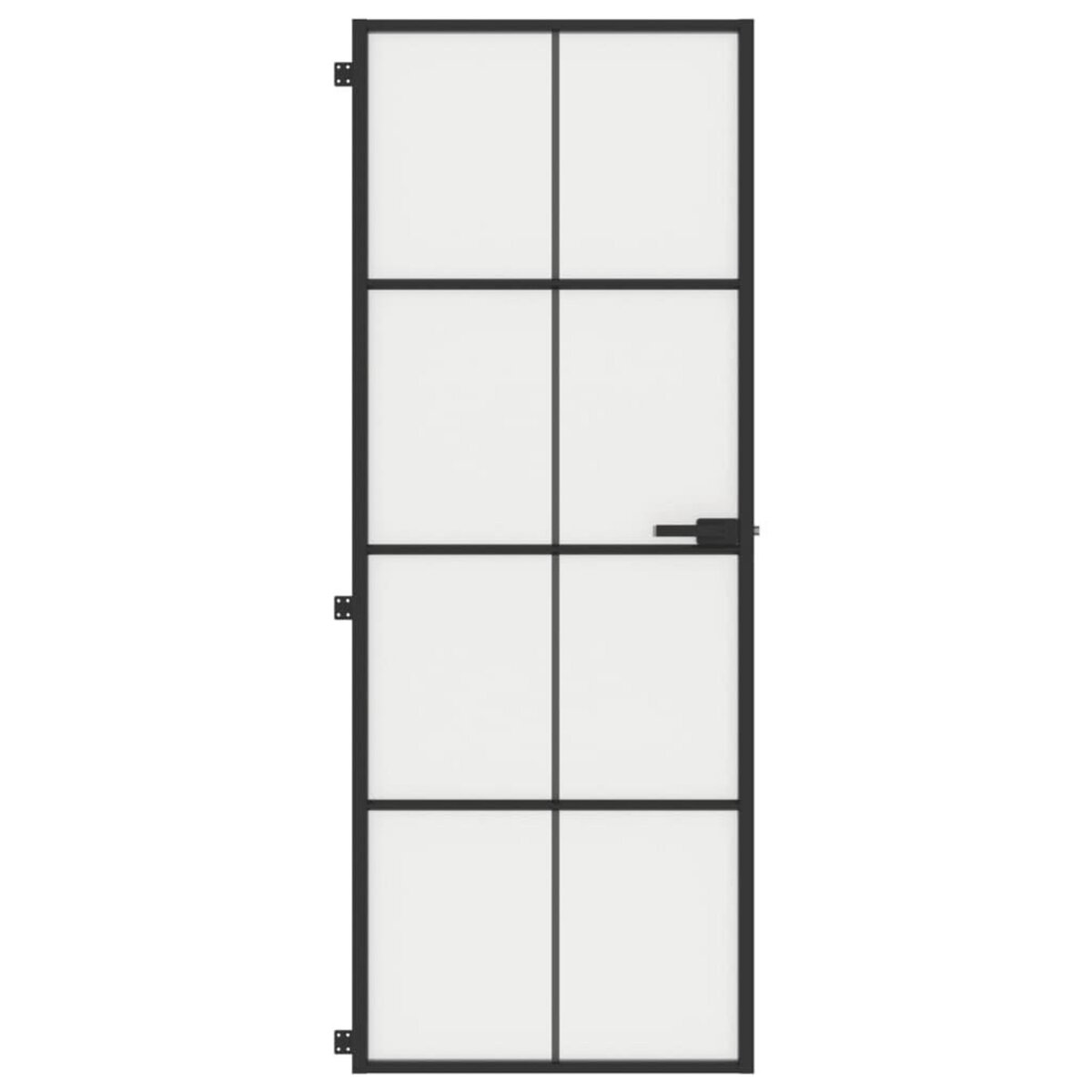VIDAXL Porte interieure mince noir 76x201,5 cm verre trempe aluminium