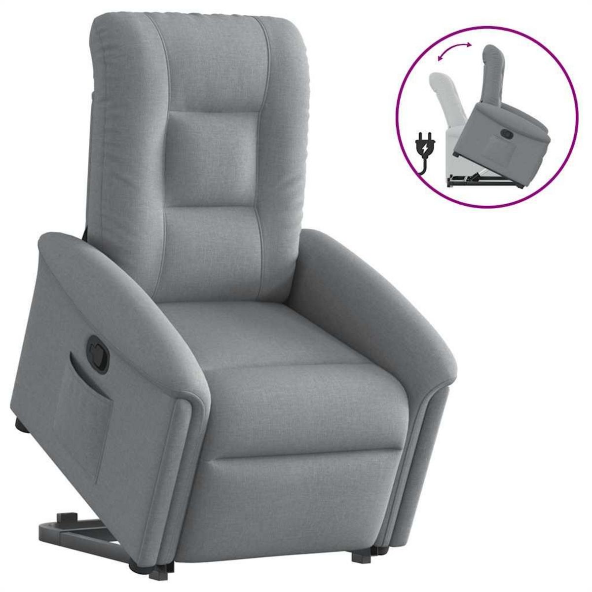 VIDAXL Fauteuil inclinable Gris clair Tissu