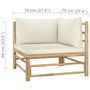 Voir la diapositive 6 : VIDAXL Salon de jardin 2 pcs avec coussins blanc creme Bambou