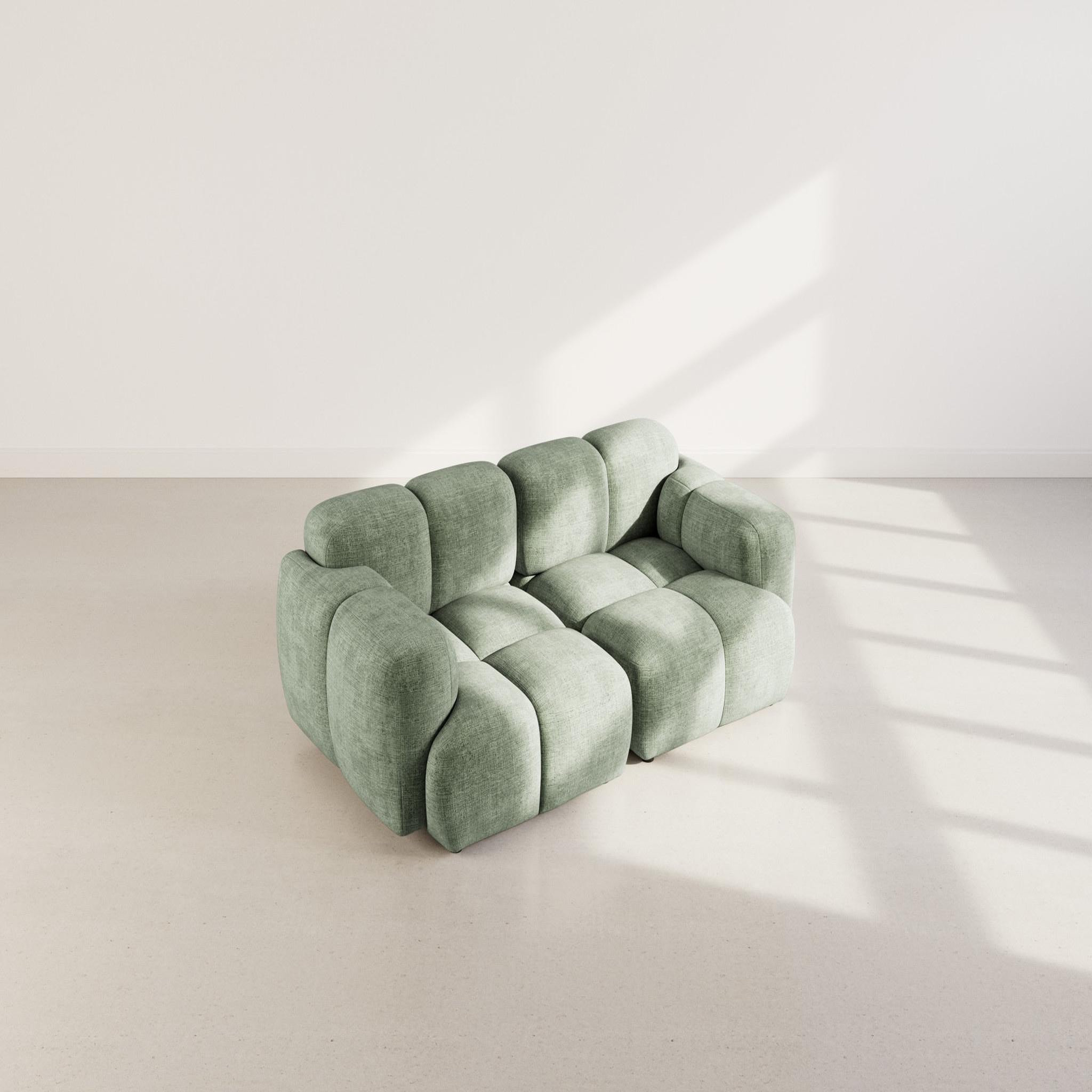 Voir la diapositive 3 : BEST MOBILIER Grace - canapé modulable 2 places en velours texturé