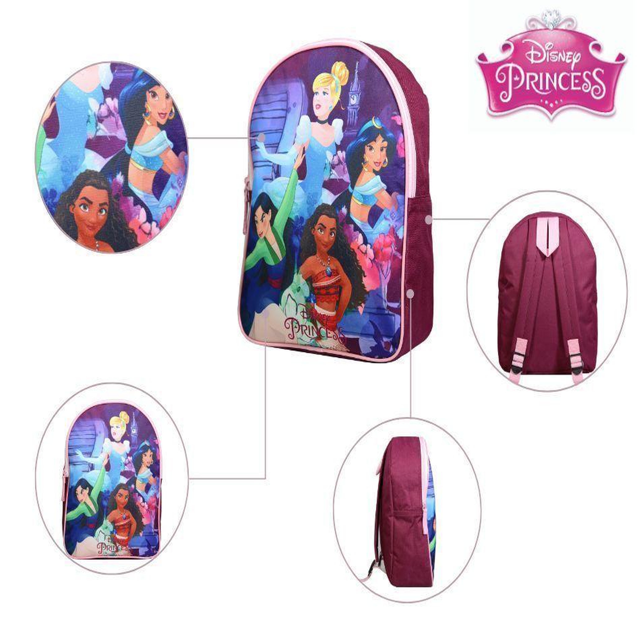 Voir la diapositive 5 : Bagtrotter BAGTROTTER Sac à dos gouter maternelle 31 cm Princesses Disney Multicolore