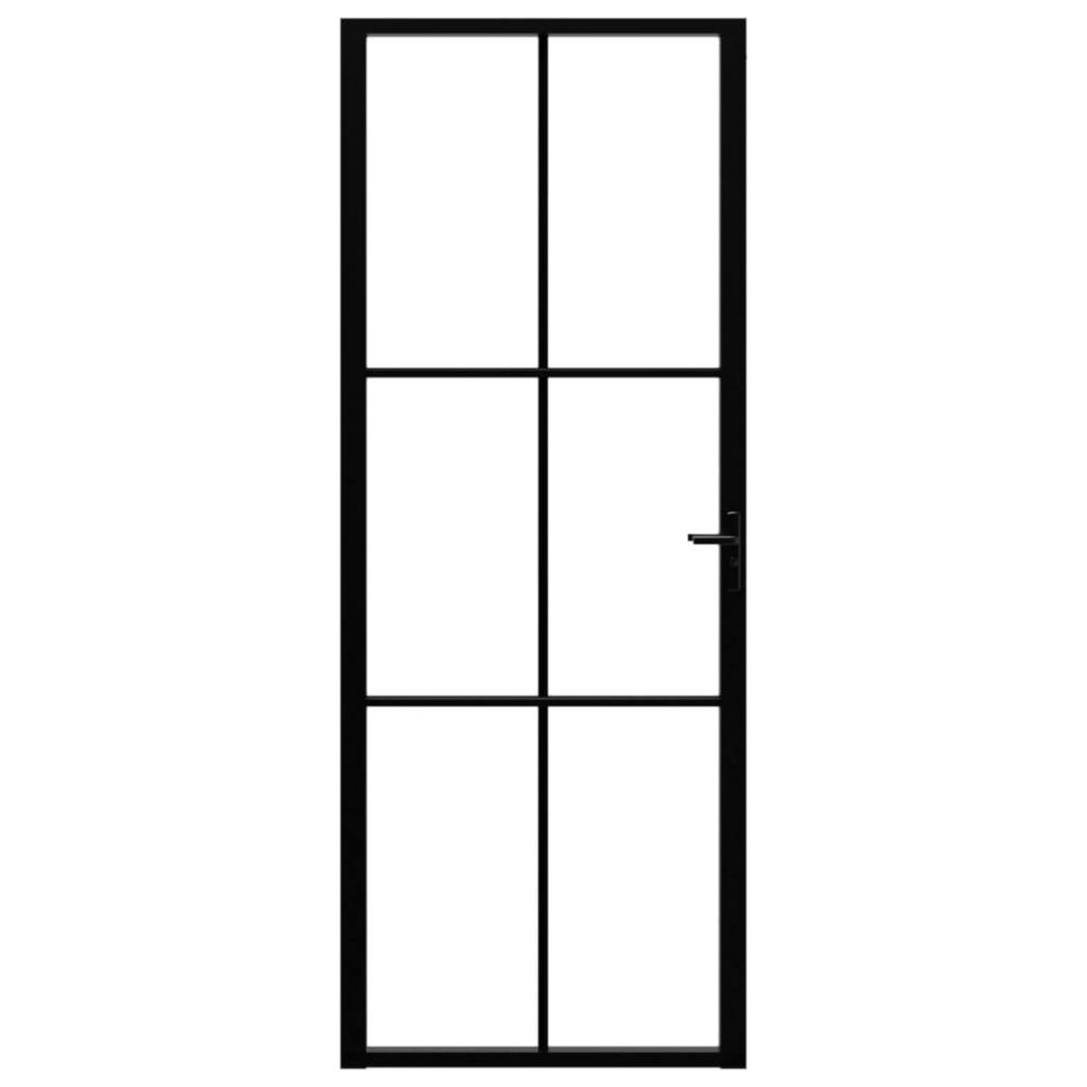 VIDAXL Porte interieure Verre ESG et aluminium 76x201,5 cm Noir