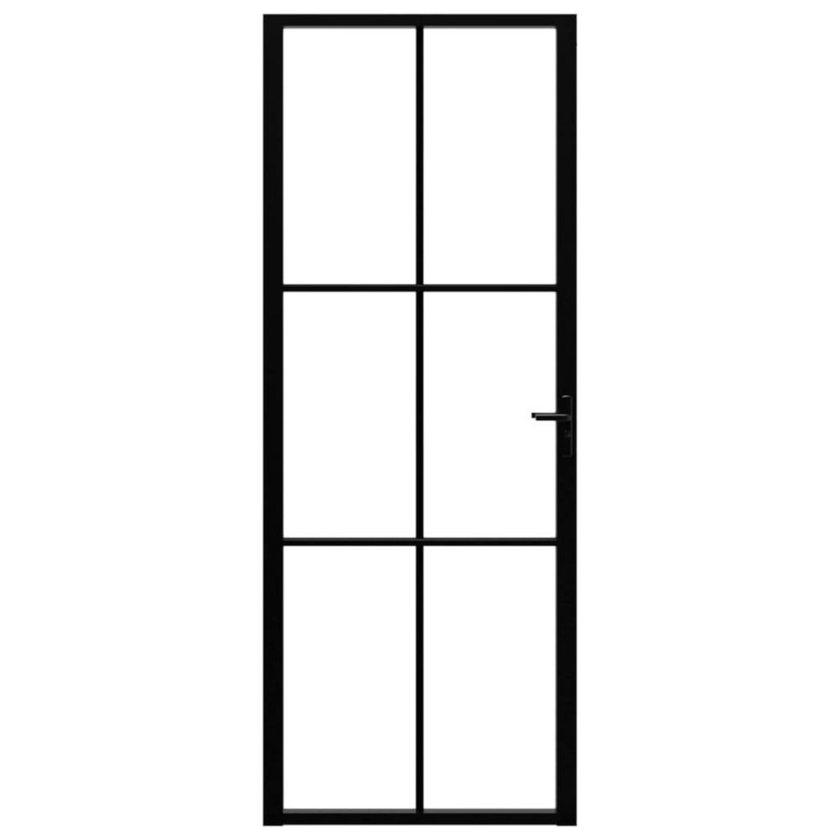 VIDAXL Porte interieure Verre ESG et aluminium 76x201,5 cm Noir