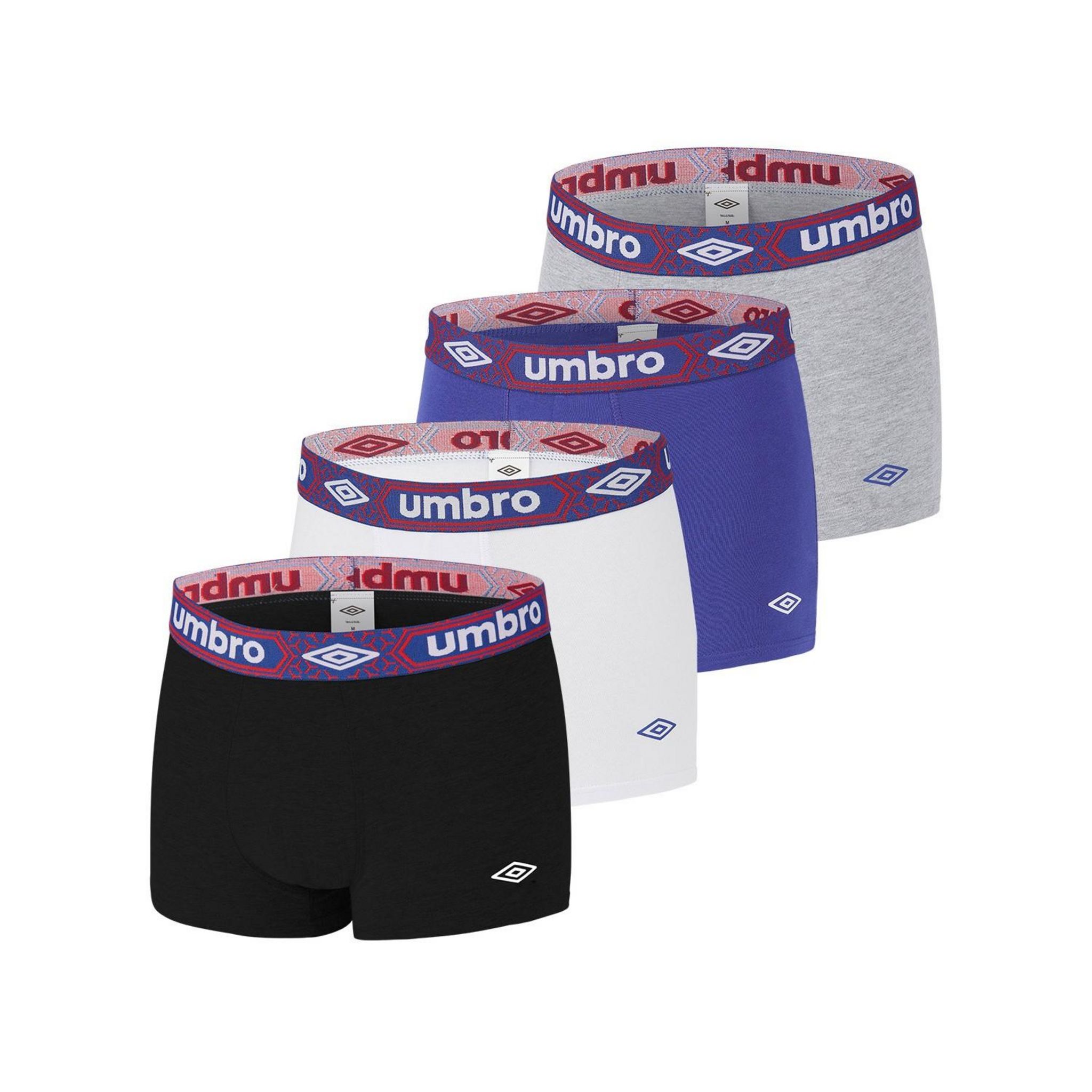 Umbro Boxeur Ajusté Lot De 4 Homme - Caleçons Coton Confortables Et Durables