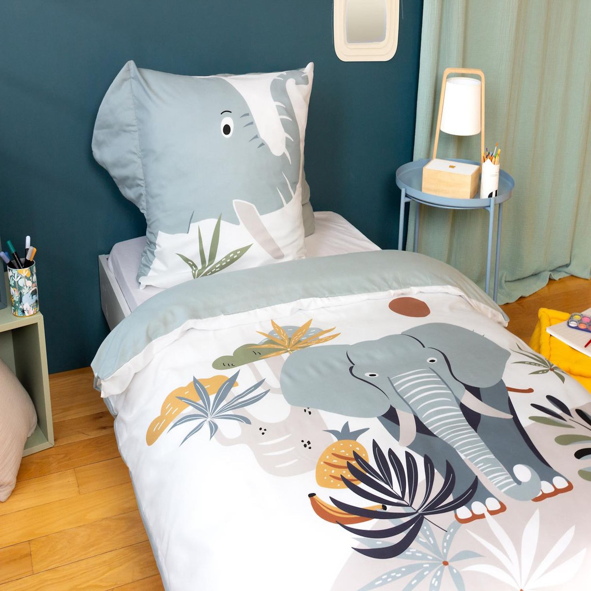 Home collection Parure housse de couette 100% microfibre 140x200 cm, eleph