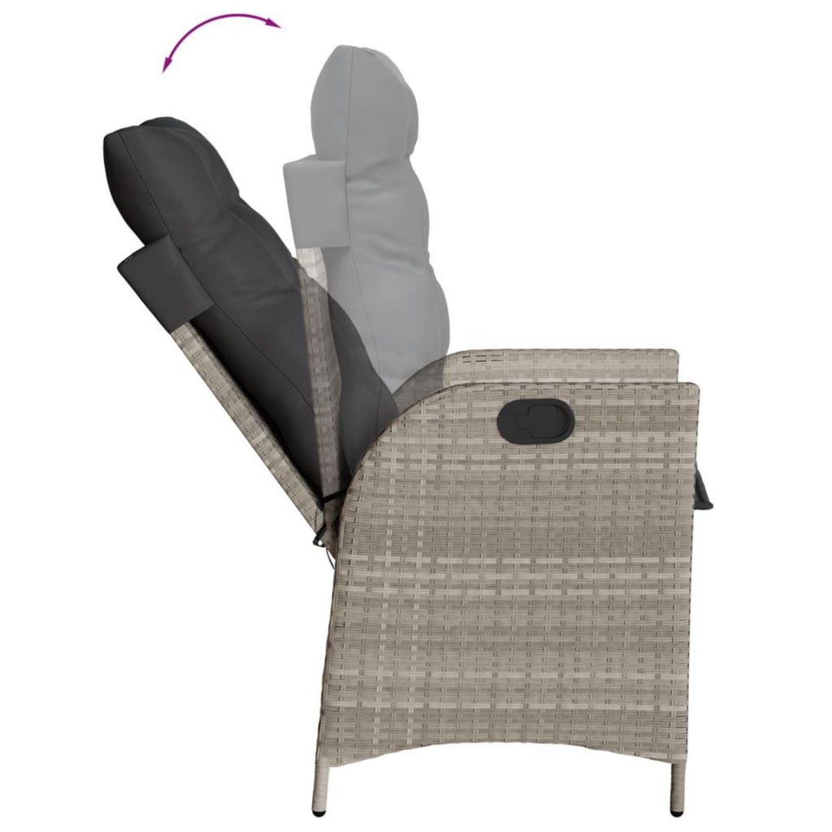 VIDAXL Ensemble a manger de jardin et coussins 9 pcs gris clair rotin