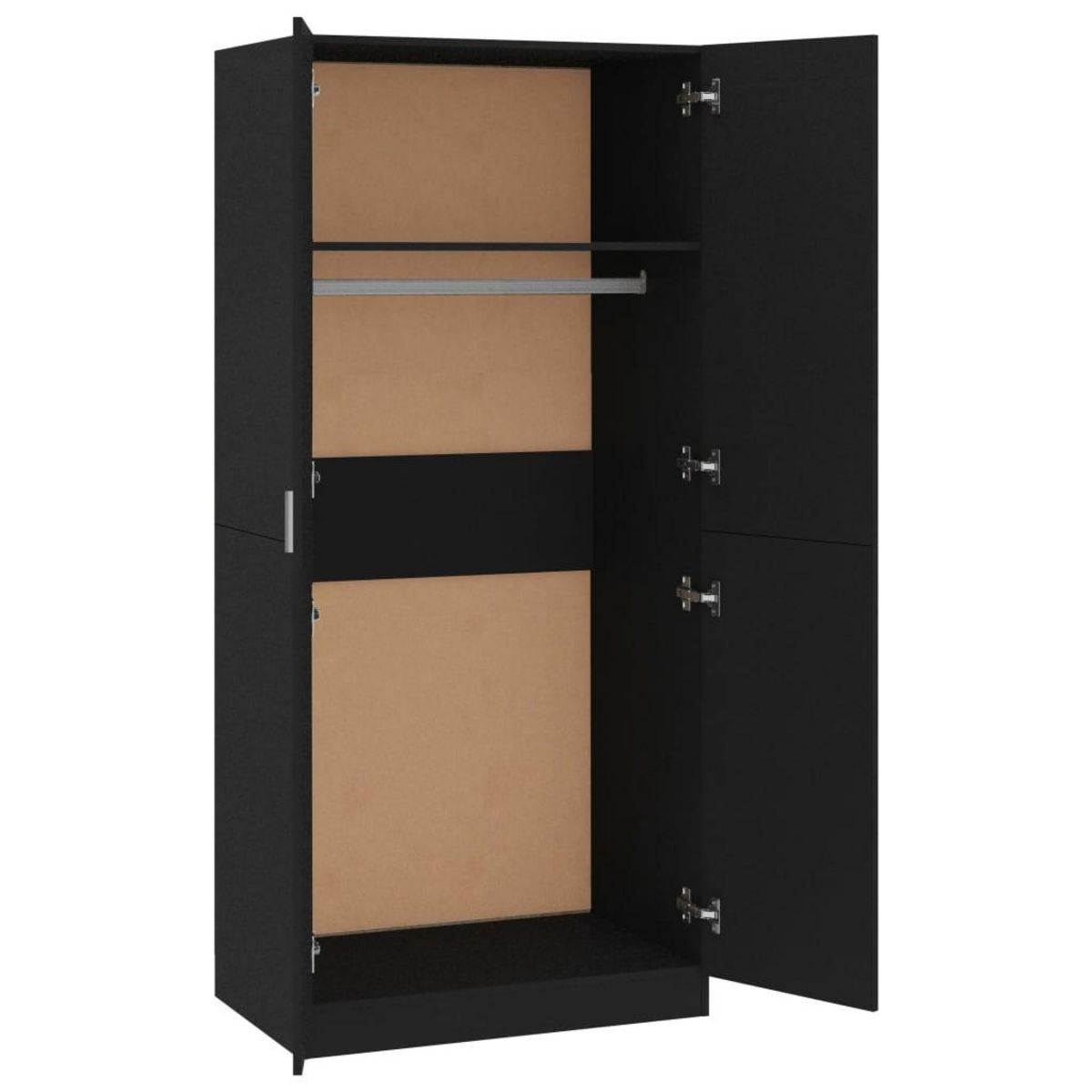 VIDAXL Garde-robe Noir 80x52x180 cm Bois d'ingenierie