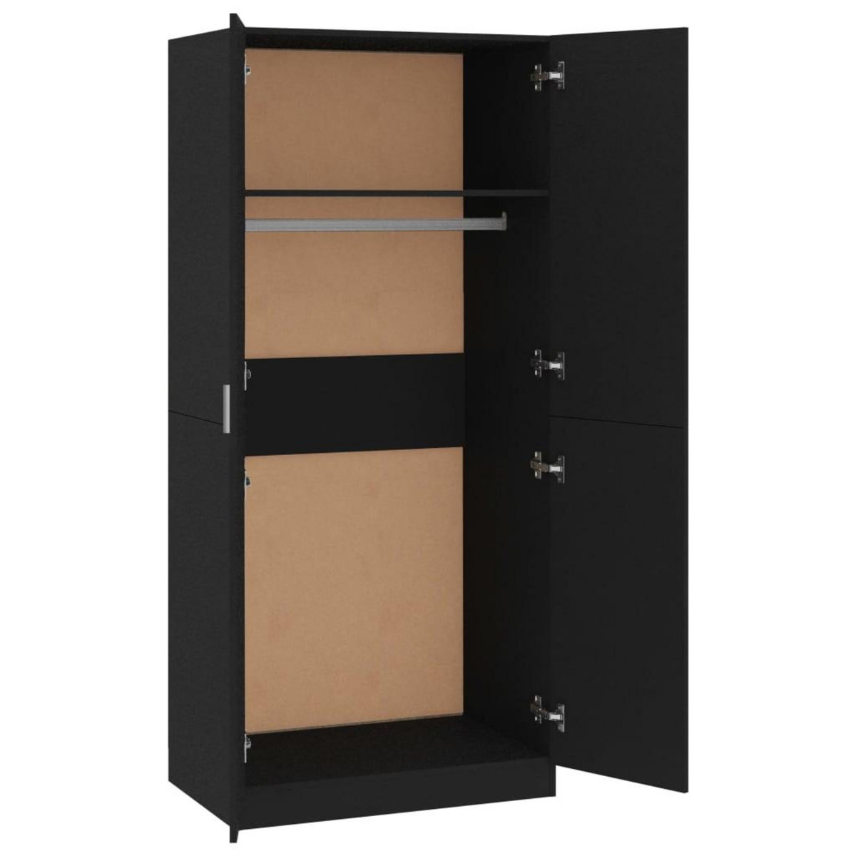 VIDAXL Garde-robe Noir 80x52x180 cm Bois d'ingenierie