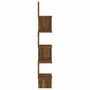 Voir la diapositive 4 : VIDAXL Etagere d'angle murale Chene fume 20x20x127,5cm Bois ingenierie