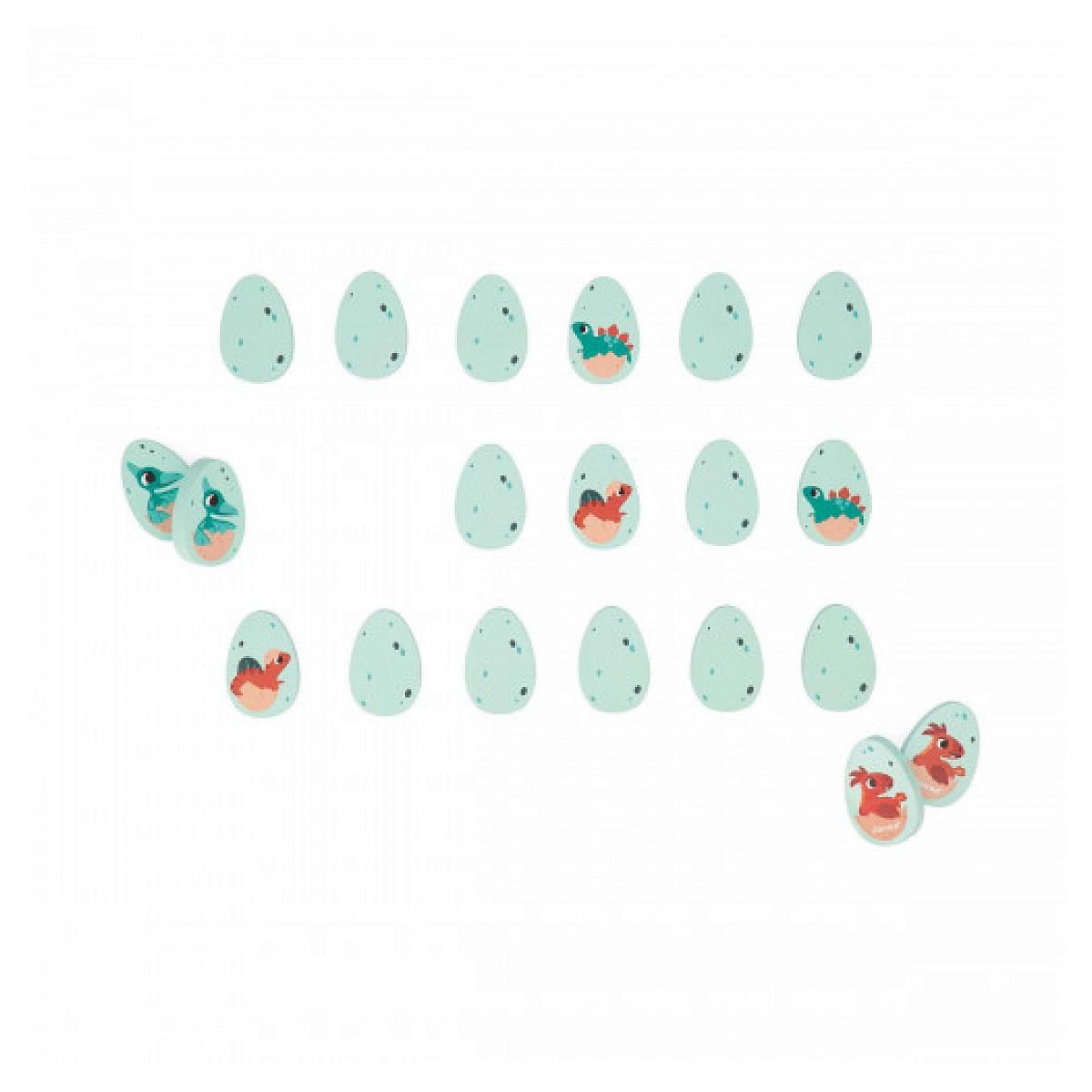 Juratoys-Janod Memo Dino jeu en bois pour tout petit