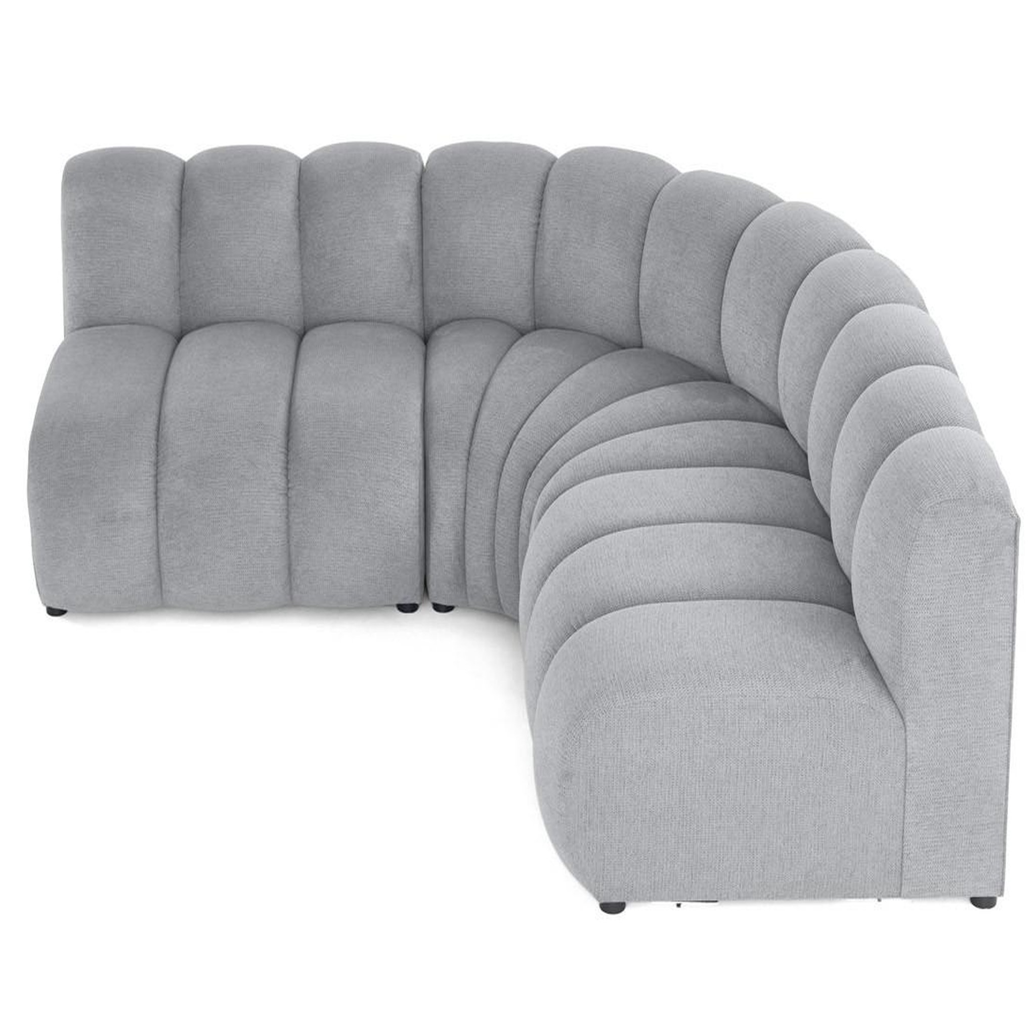Voir la diapositive 5 : BEST MOBILIER Debbie - canapé modulable d'angle réversible 4 places en tissu texturé