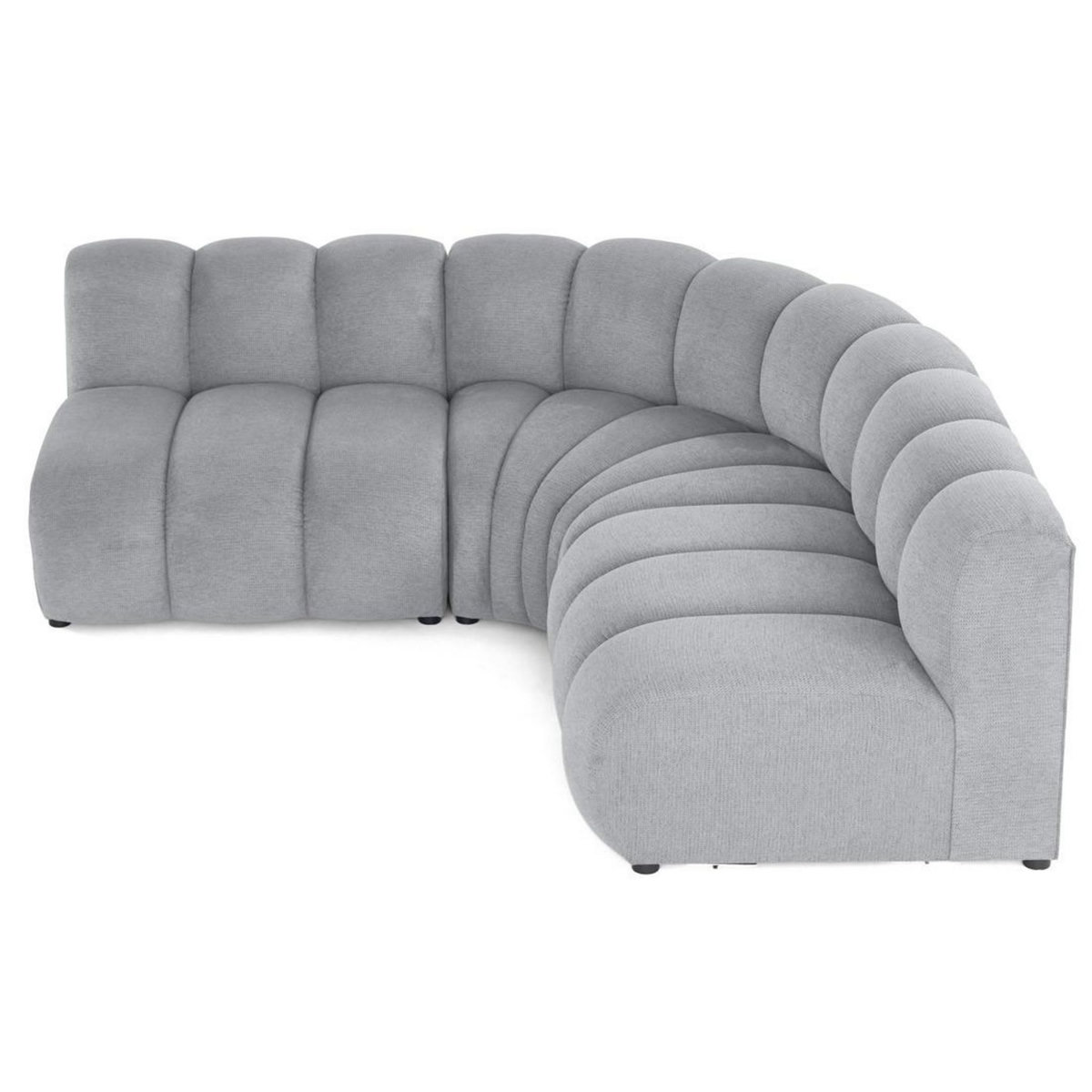 LISA DESIGN Debbie - canapé modulable d'angle réversible 4 places en tissu texturé