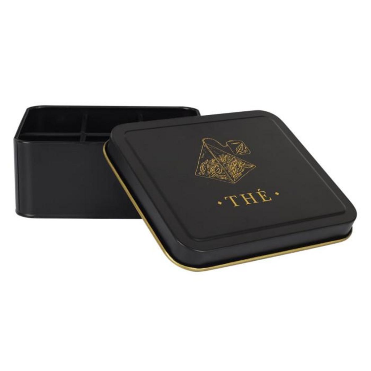 Paris Prix Boîte à Thé en Métal  Lounge  18cm Noir