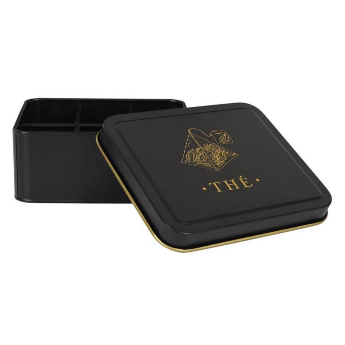 Paris Prix Boîte à Thé en Métal  Lounge  18cm Noir