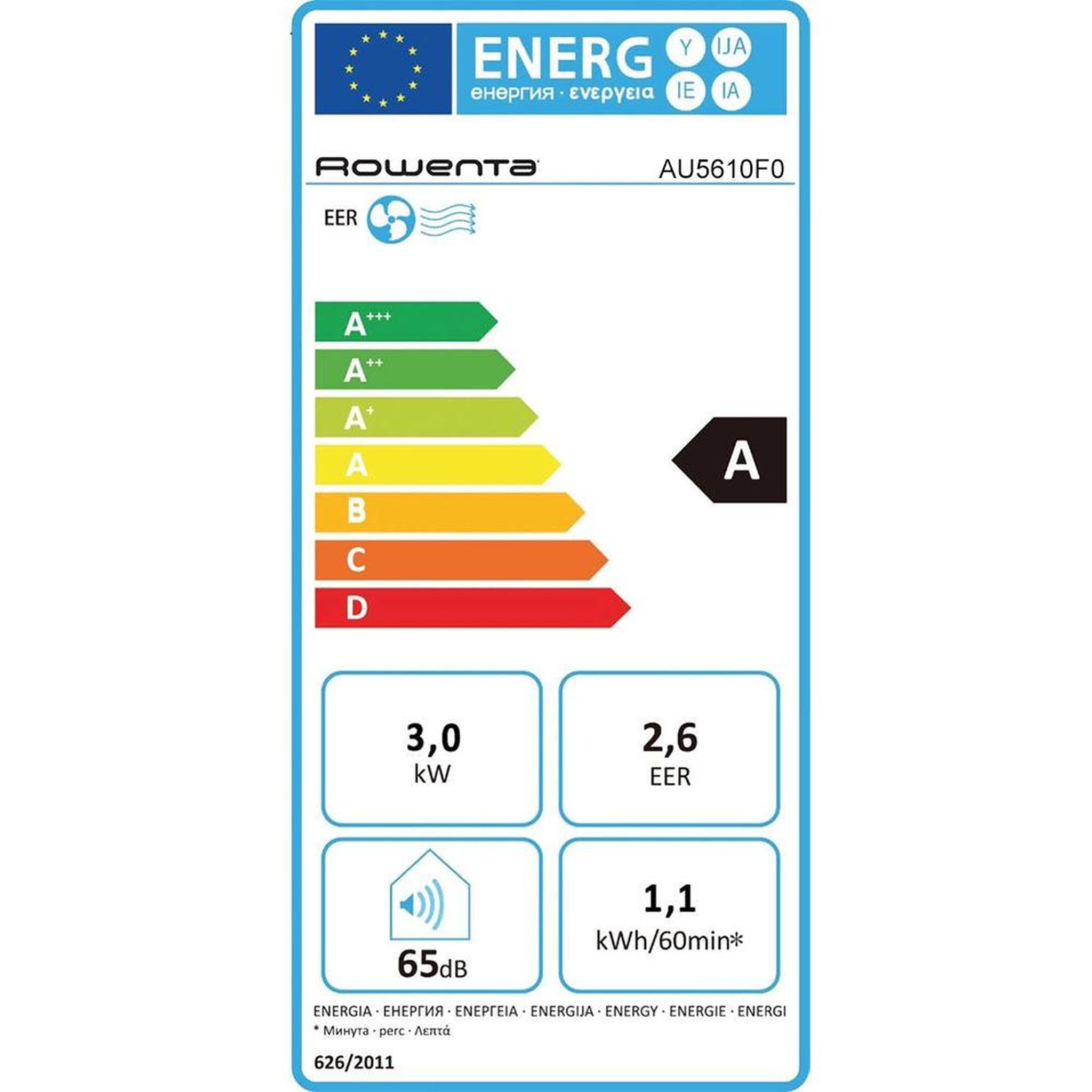 Voir la diapositive 2 : ROWENTA Climatiseur mobile 3000w 40m2 avec kit fenêtre - au5610f0