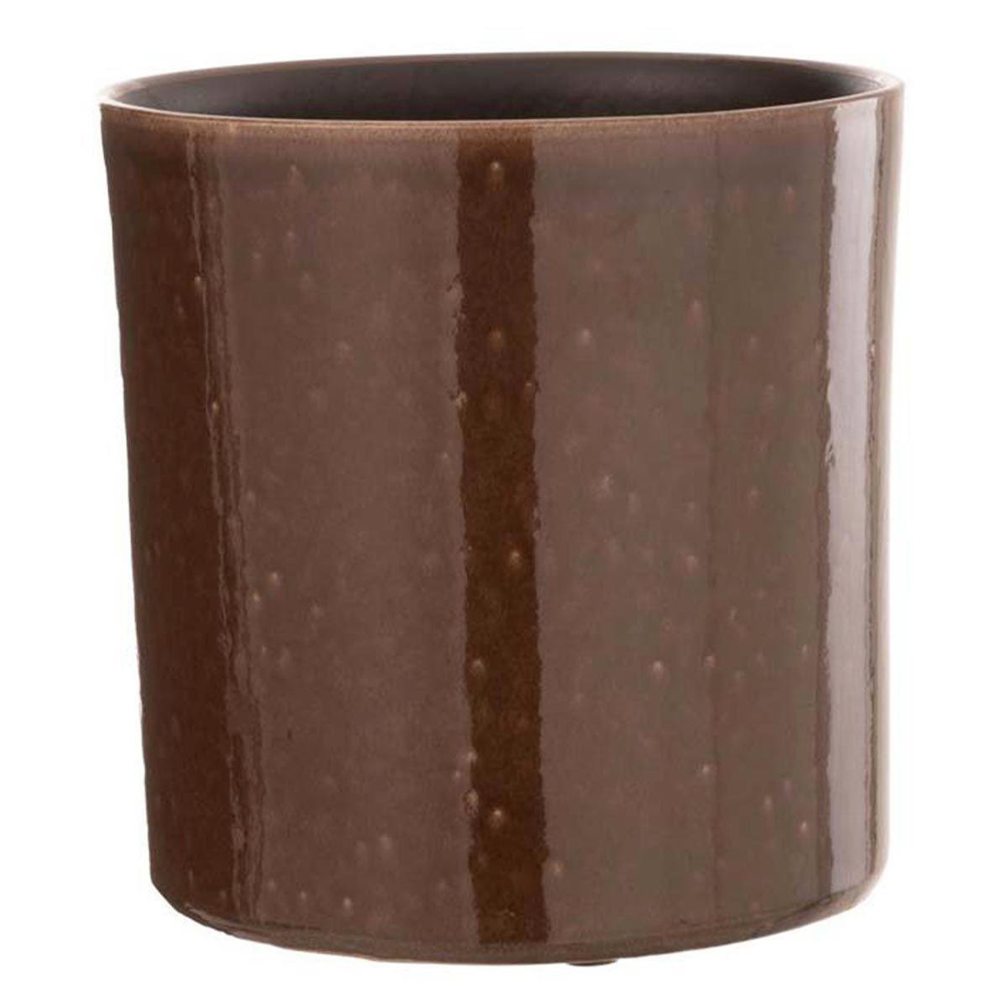 J-LINE Cache-Pot en Céramique Design  Flek  20cm Marron