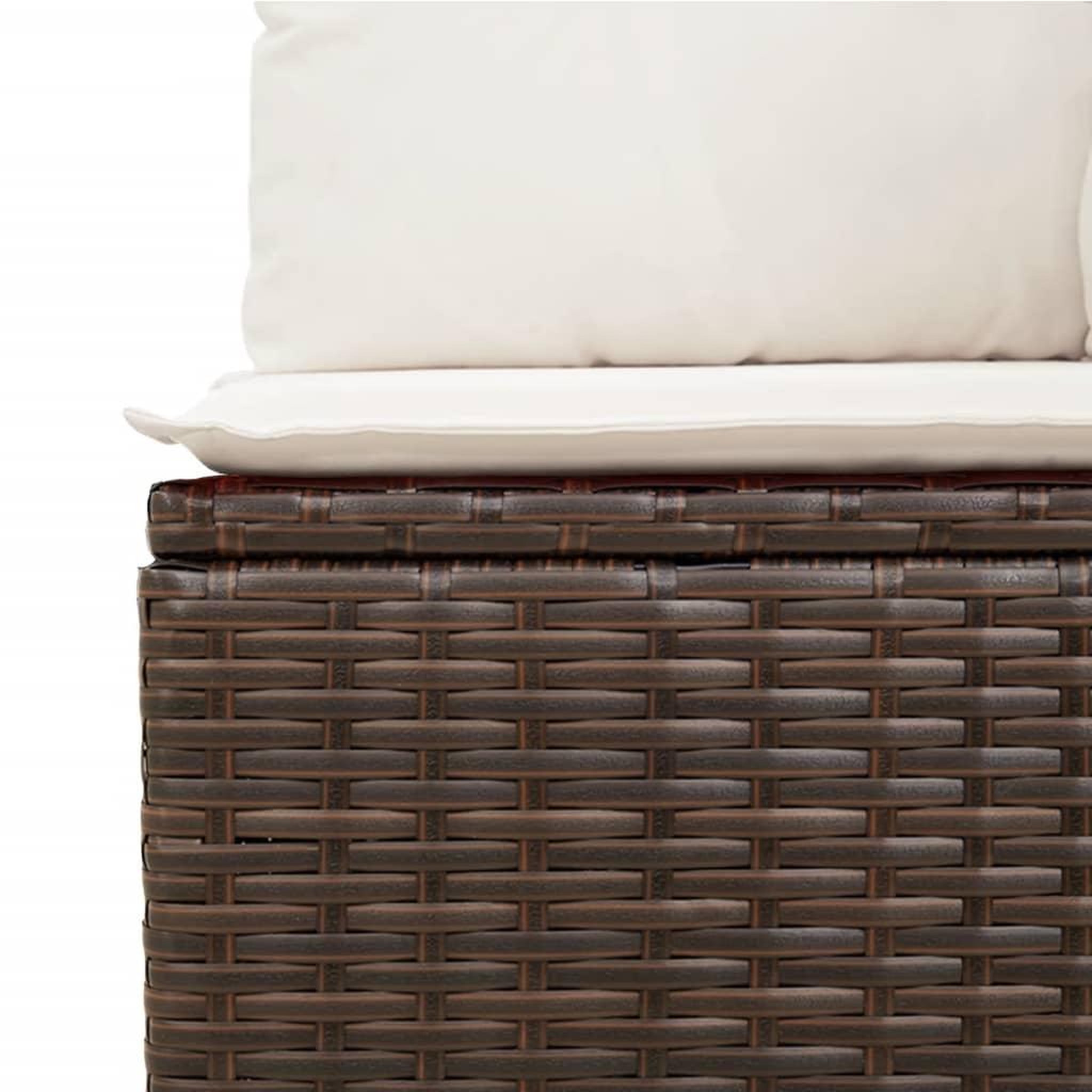 Voir la diapositive 4 : VIDAXL Salon de jardin avec coussins 5 pcs marron resine tressee