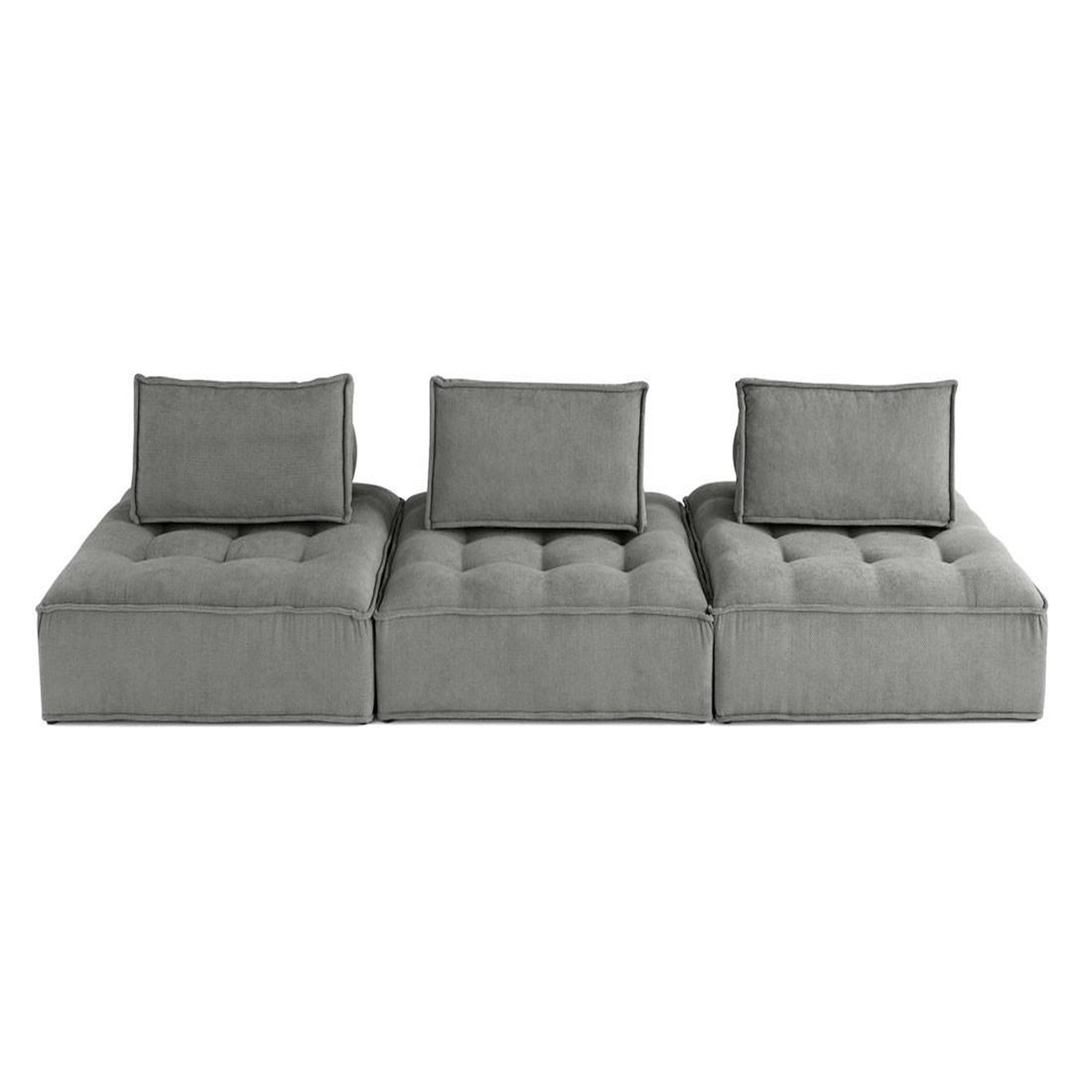 Voir la diapositive 1 : LISA DESIGN Marisol - canapé modulable droit 3 places - velours texturé