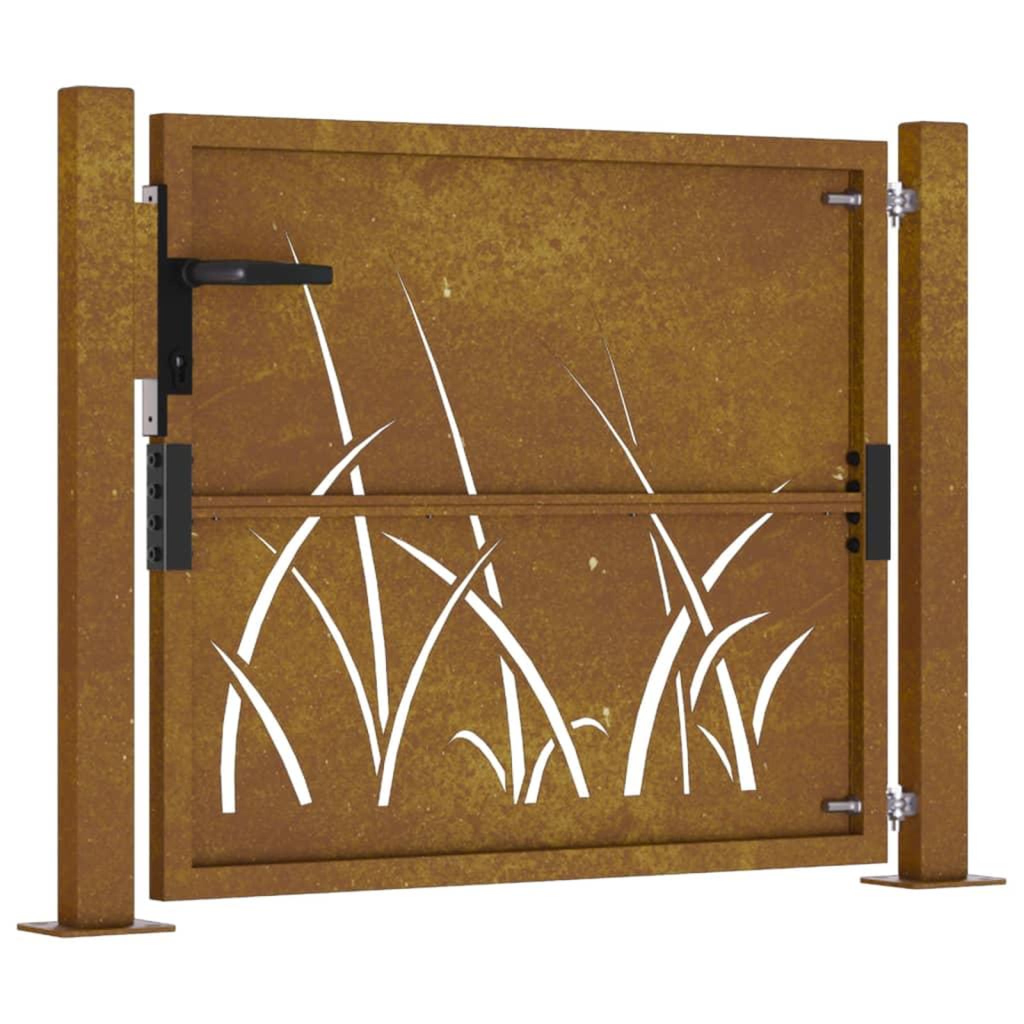 Voir la diapositive 5 : VIDAXL Portail de jardin 105x80 cm acier corten conception d'herbe