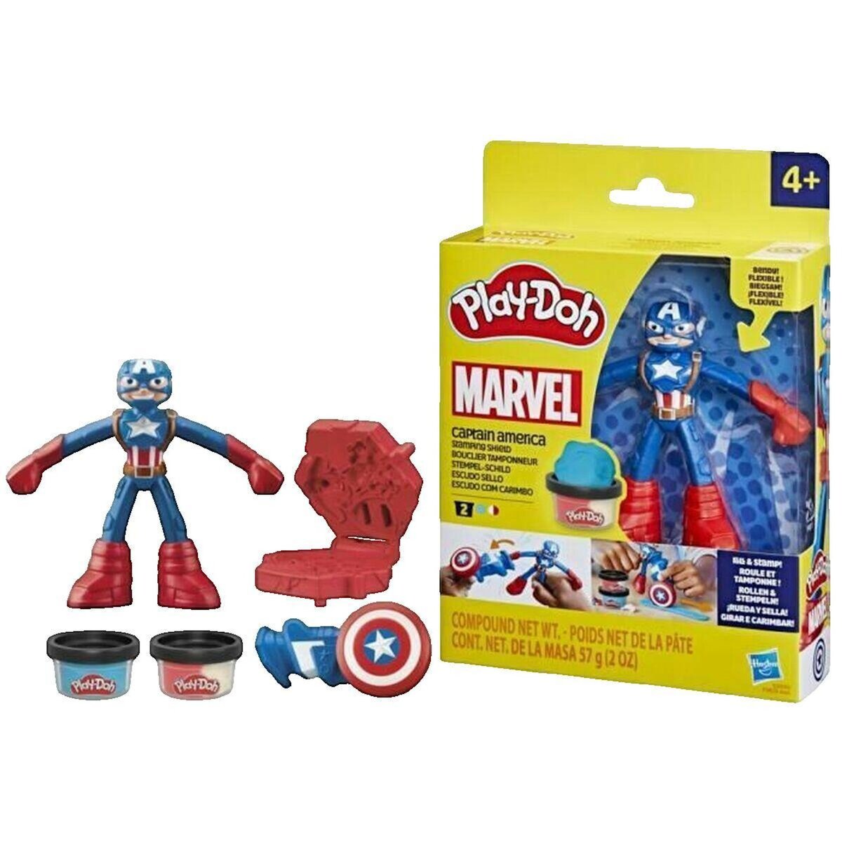 Play-Doh Coffret Play-Doh avec figurine articulée Captain America