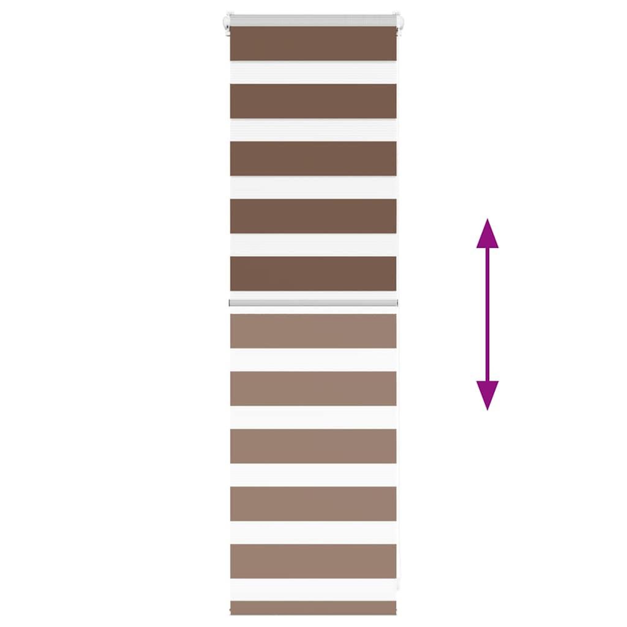 Voir la diapositive 5 : VIDAXL Store zebre marron 40x100 cm largeur du tissu 35,9 cm polyester