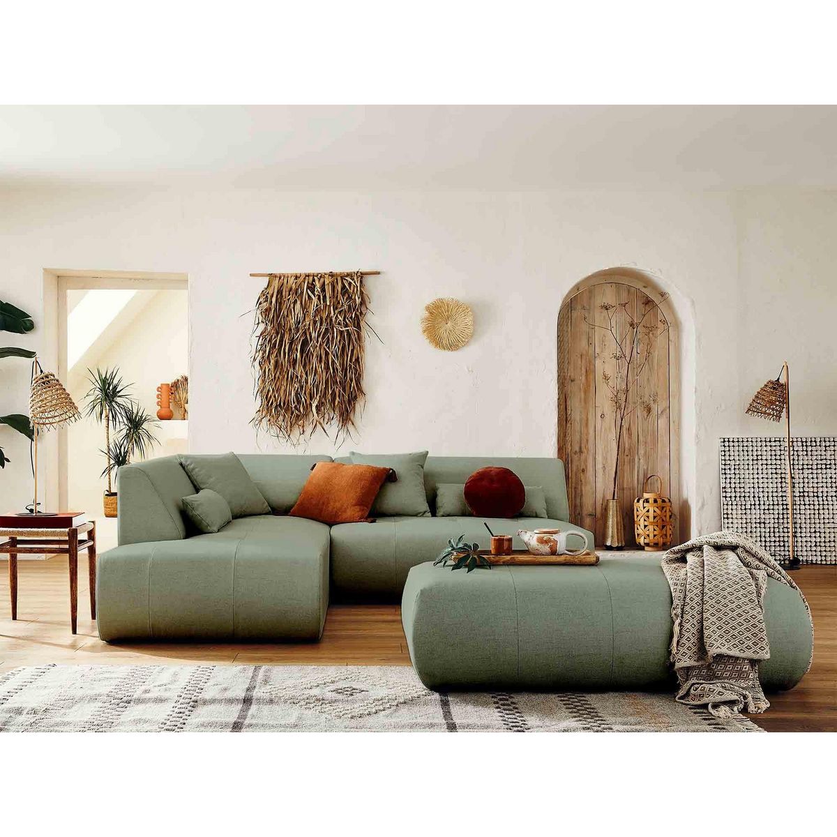 LISA DESIGN Onyx - canapé modulable d'angle gauche 5 places - en tissu