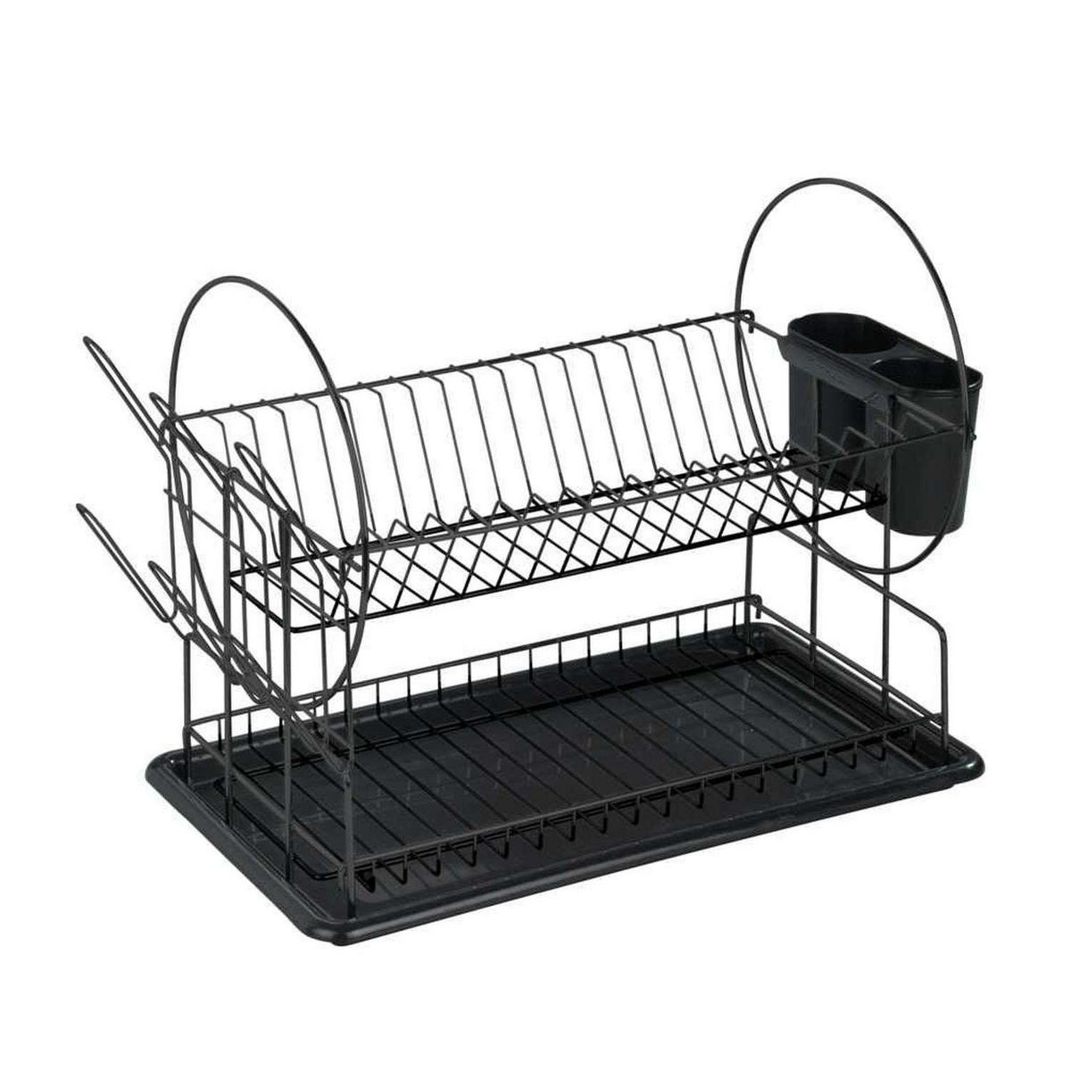 Wenko Égouttoir vaisselle à 2 niveaux - Noir