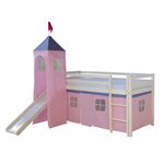 HomeStyle4U Lit mi-hauteur rose pale avec tour