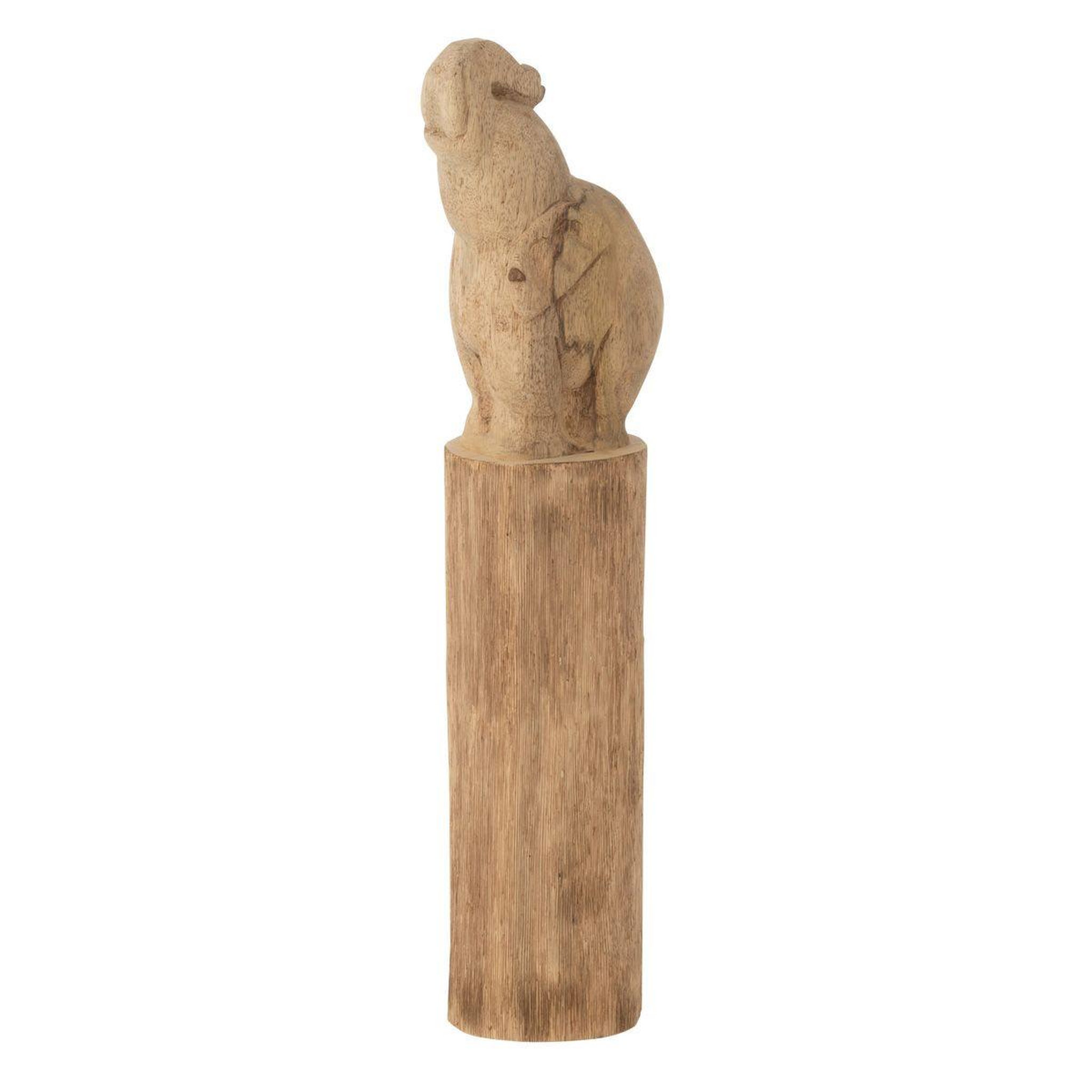 J-LINE Statue déco sur socle  éléphant  52cm naturel