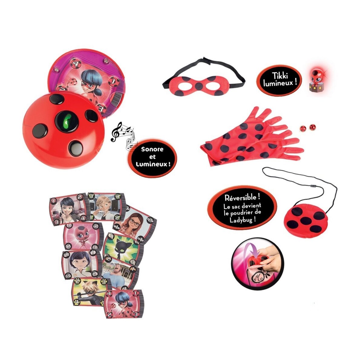 Miraculous Ladybug Ensemble combinaison gants et masque 3 pièces